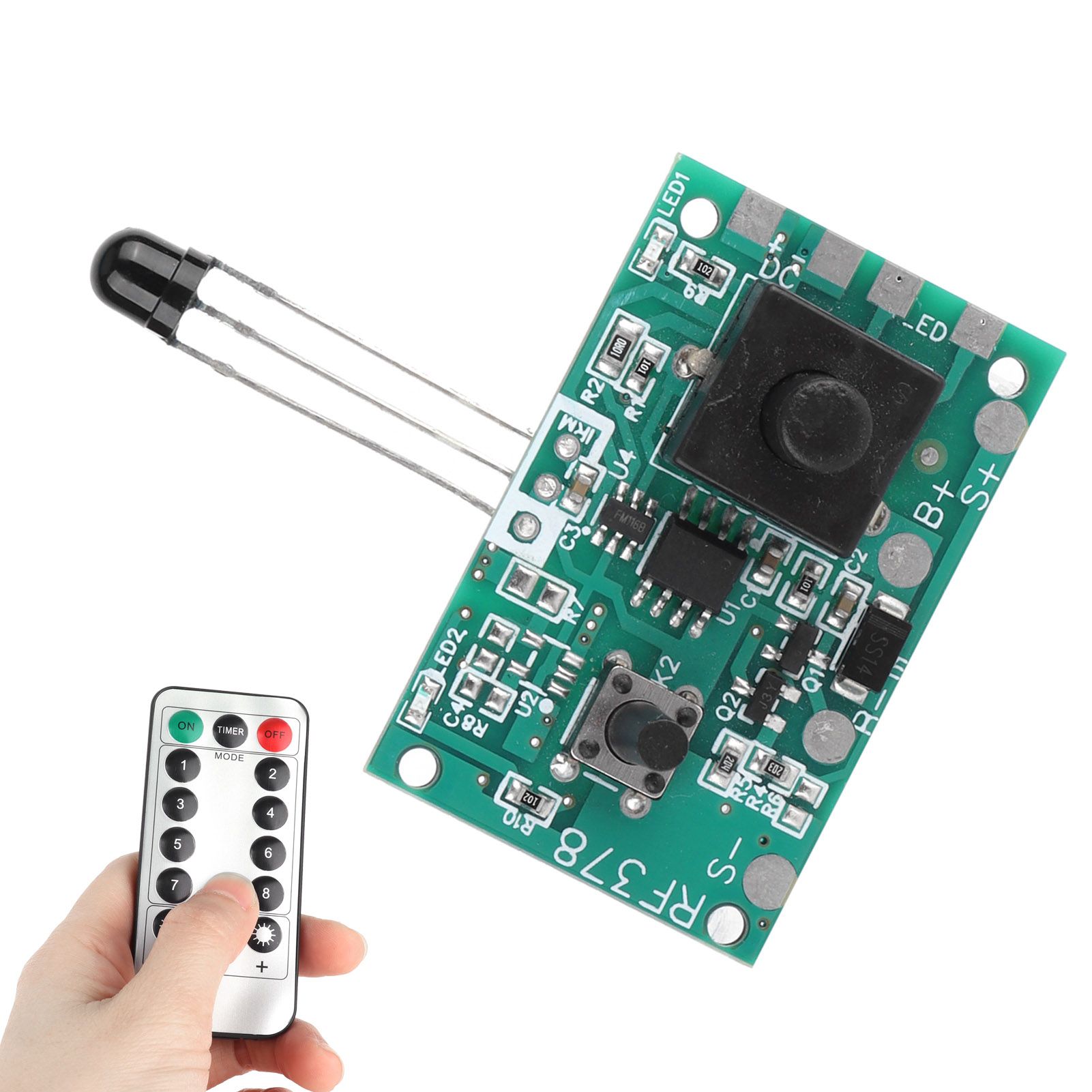 3.7V Solar Lamp String Controller Module Circuit Board with Remote Control for view 10