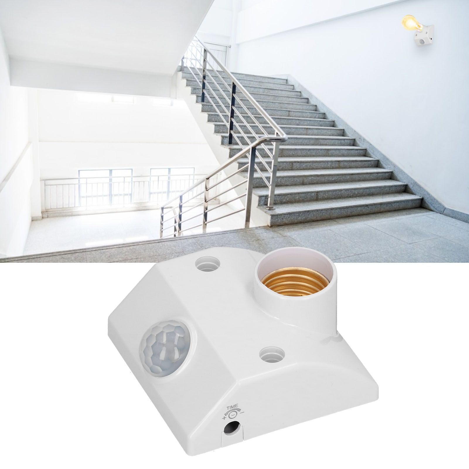E27 Induction Lamp Holder Low Energy Body Infrared Sensing Bulb Holder 50W view 11