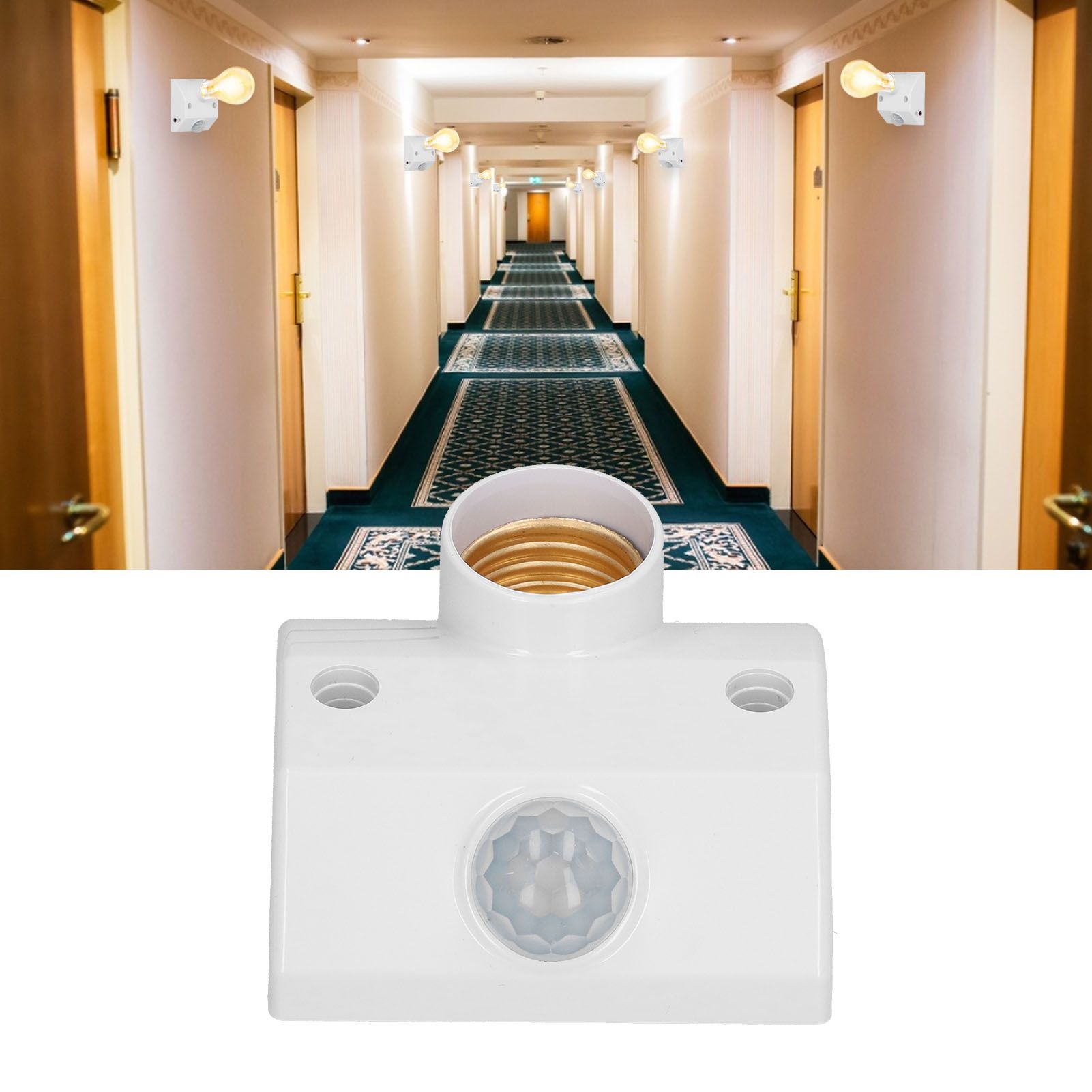 E27 Induction Lamp Holder Low Energy Body Infrared Sensing Bulb Holder 50W view 12
