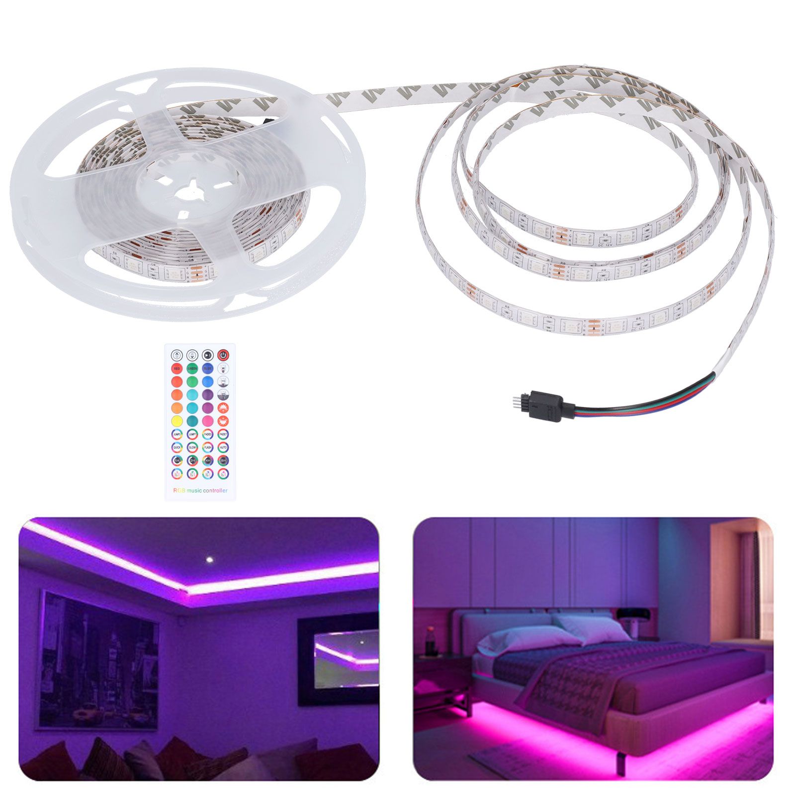 Strip Light RGB 5m Waterproof LED Color Music Mode Mobile APP Control Tape view 11