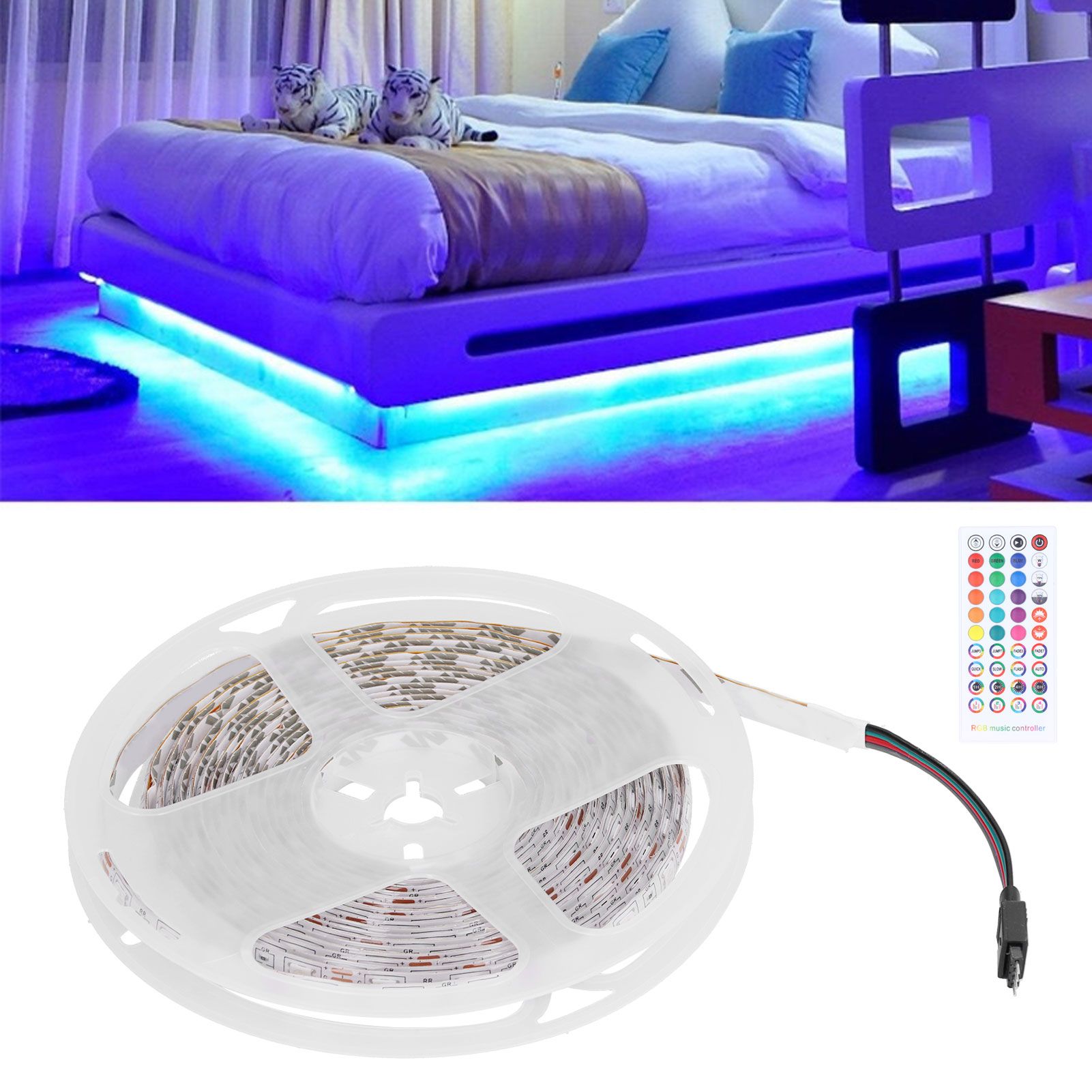 Strip Light RGB 5m Waterproof LED Color Music Mode Mobile APP Control Tape view 12
