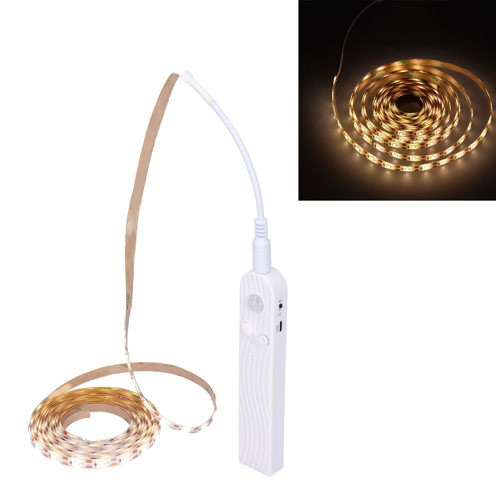 Radar Human Body Induction Light Strip 5V 3Meter 180LED Waterproof Cabinet view 9