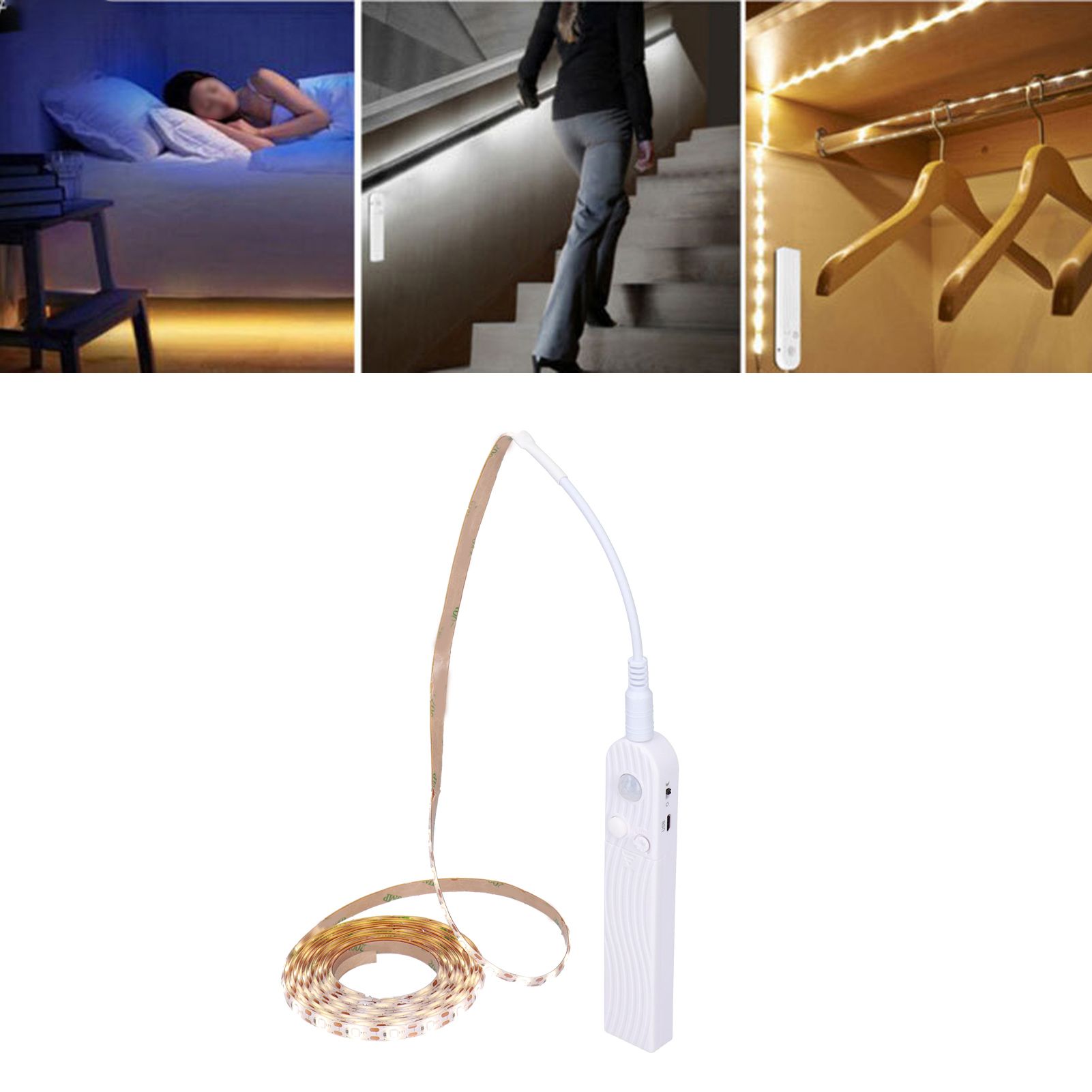 Radar Human Body Induction Light Strip 5V 3Meter 180LED Waterproof Cabinet view 12