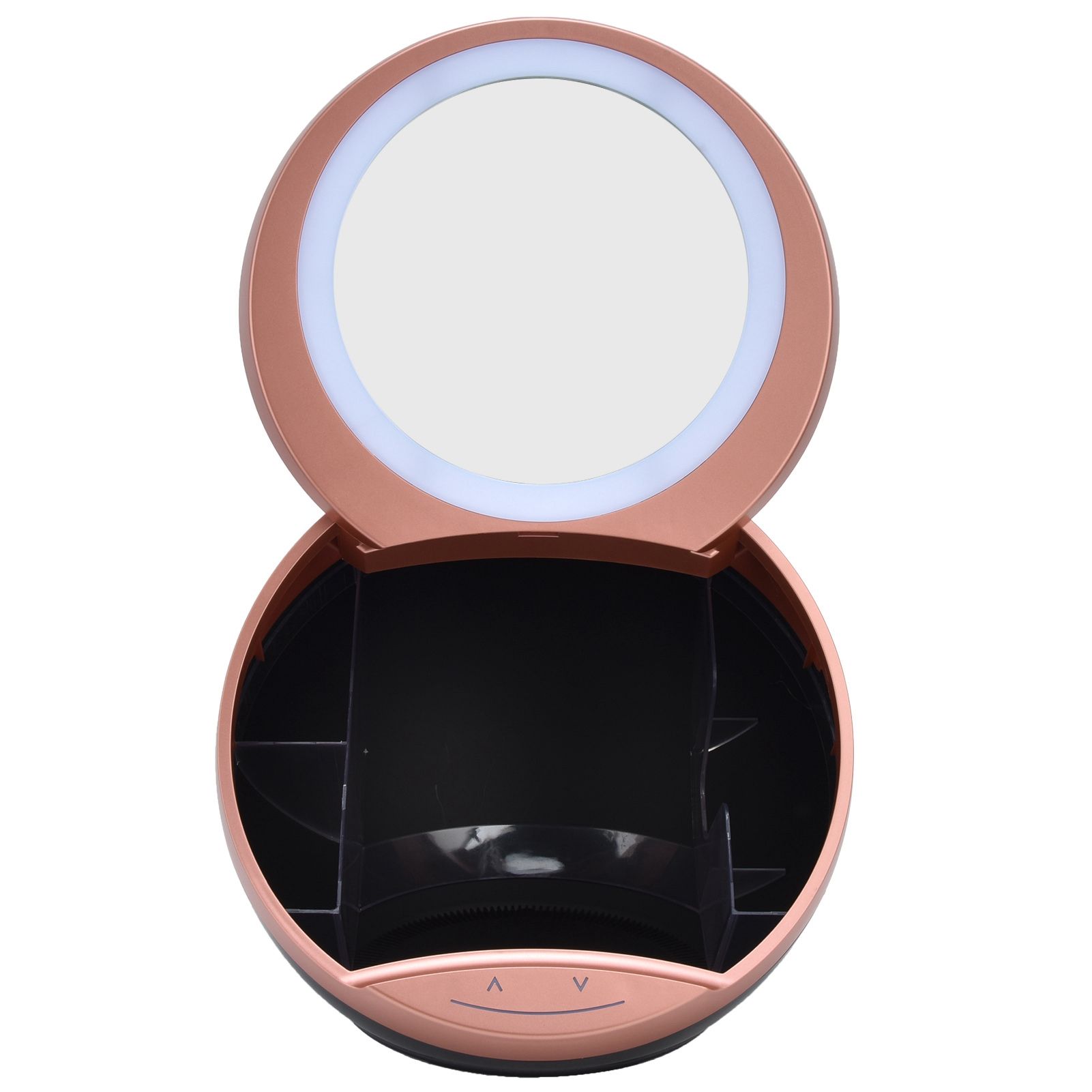 Round Makeup Mirror Dimmable White LED 2 In 1 USB Charging Cosmetic Mirror view 5