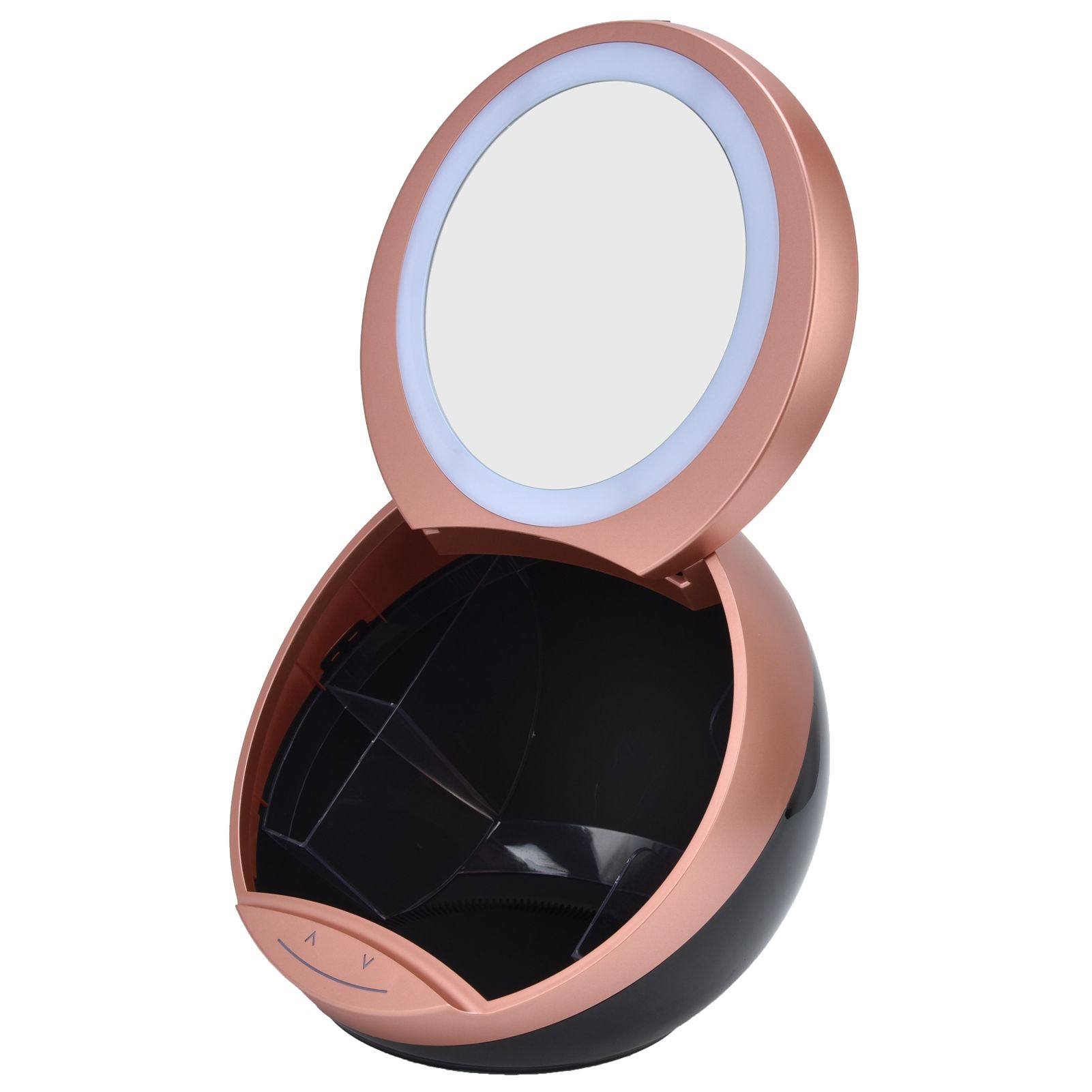 Round Makeup Mirror Dimmable White LED 2 In 1 USB Charging Cosmetic Mirror view 6
