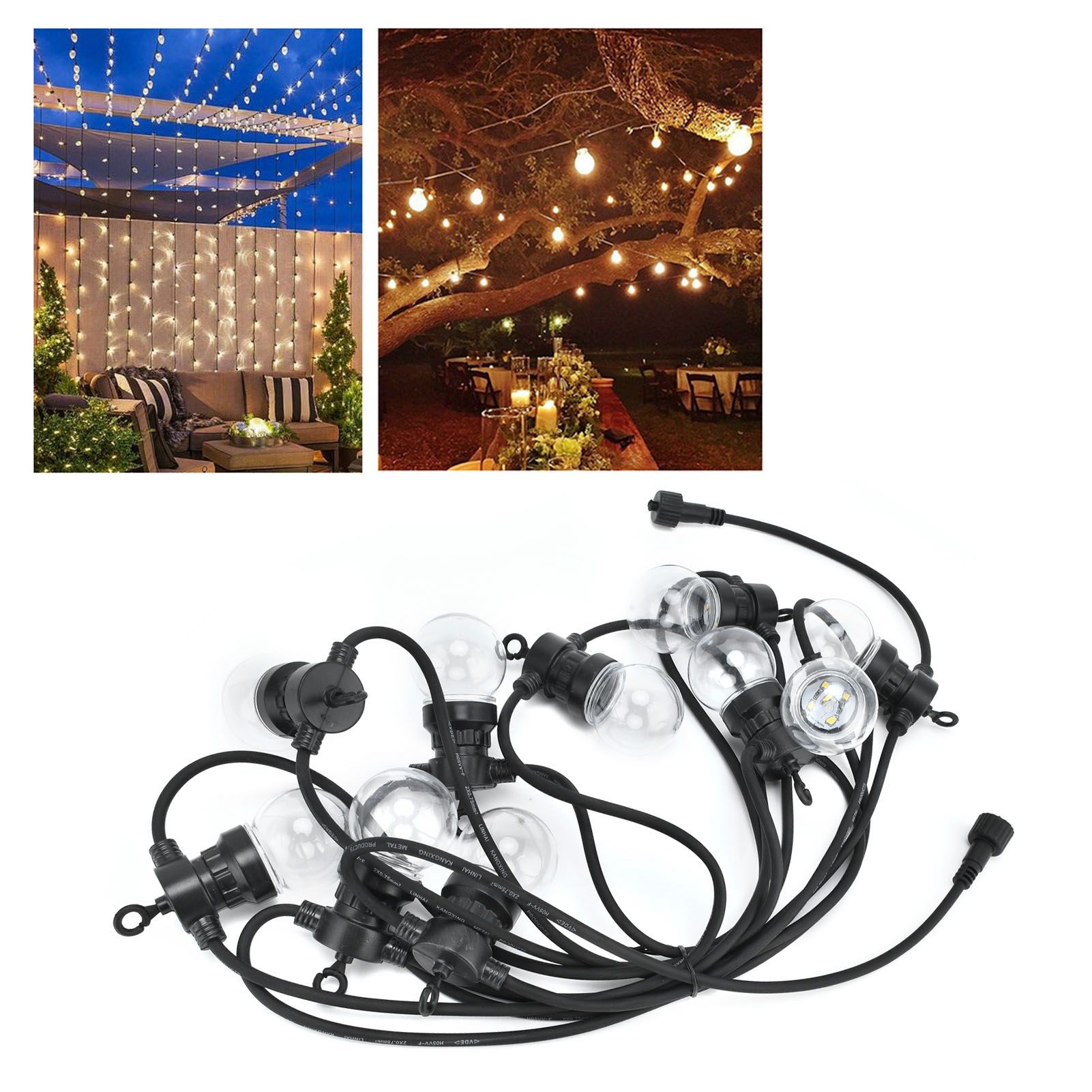 G50 Bulb String Light 5M 10LED Clear Globe Bulb Decorative Lamp for Outdoor view 12