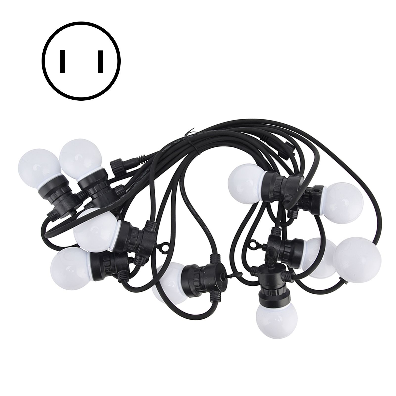 G50 Bulb String Light 5M 10LED White Globe Bulb Decorative Lamp for Outdoor view 2