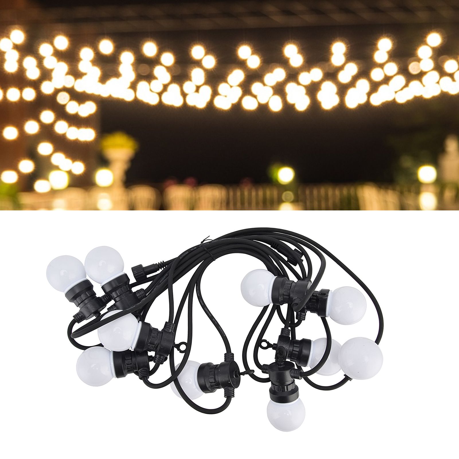 G50 Bulb String Light 5M 10LED White Globe Bulb Decorative Lamp for Outdoor view 12
