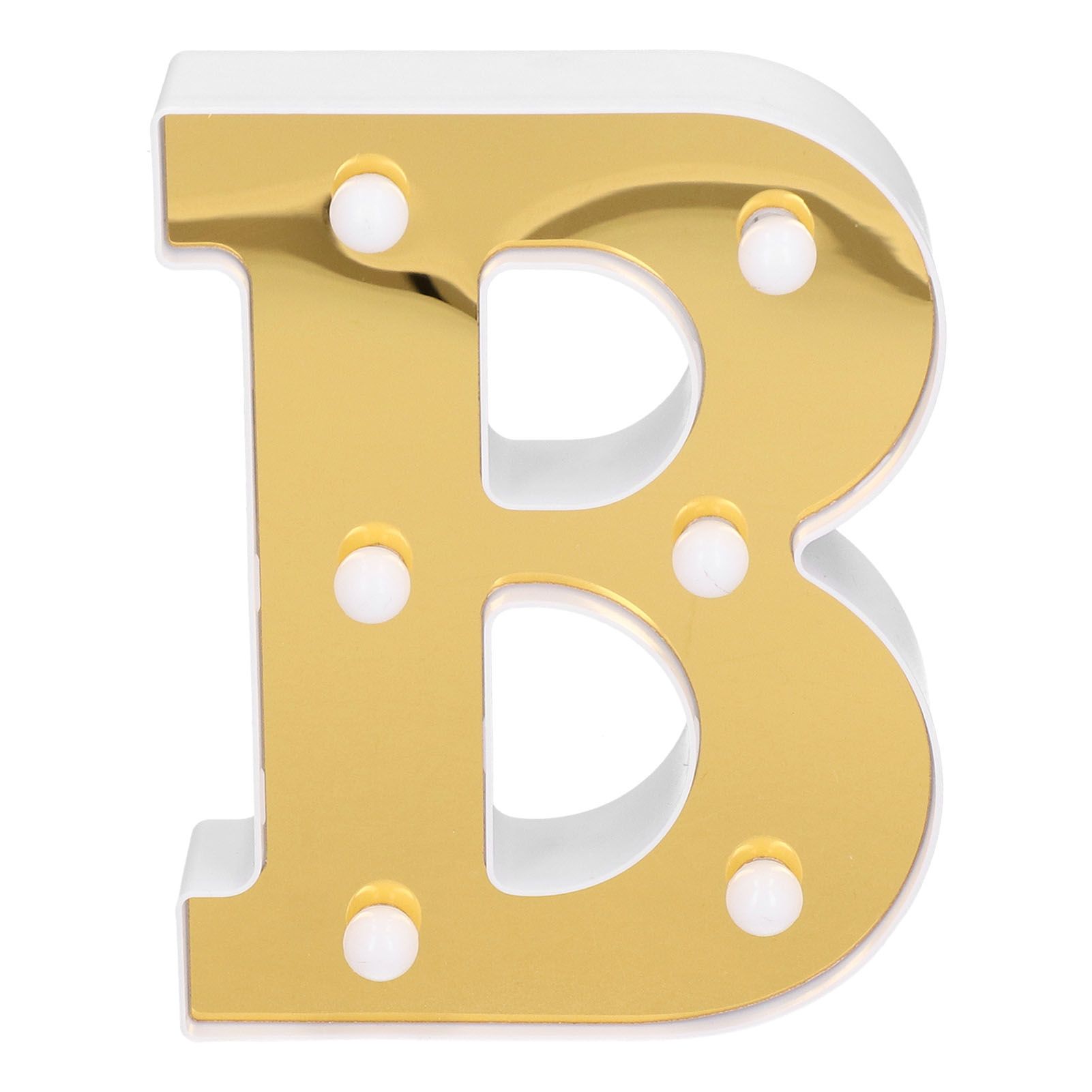 Gold BShaped Sign Lamp Innovative English Alphabet Light for Home Bar Club view 2