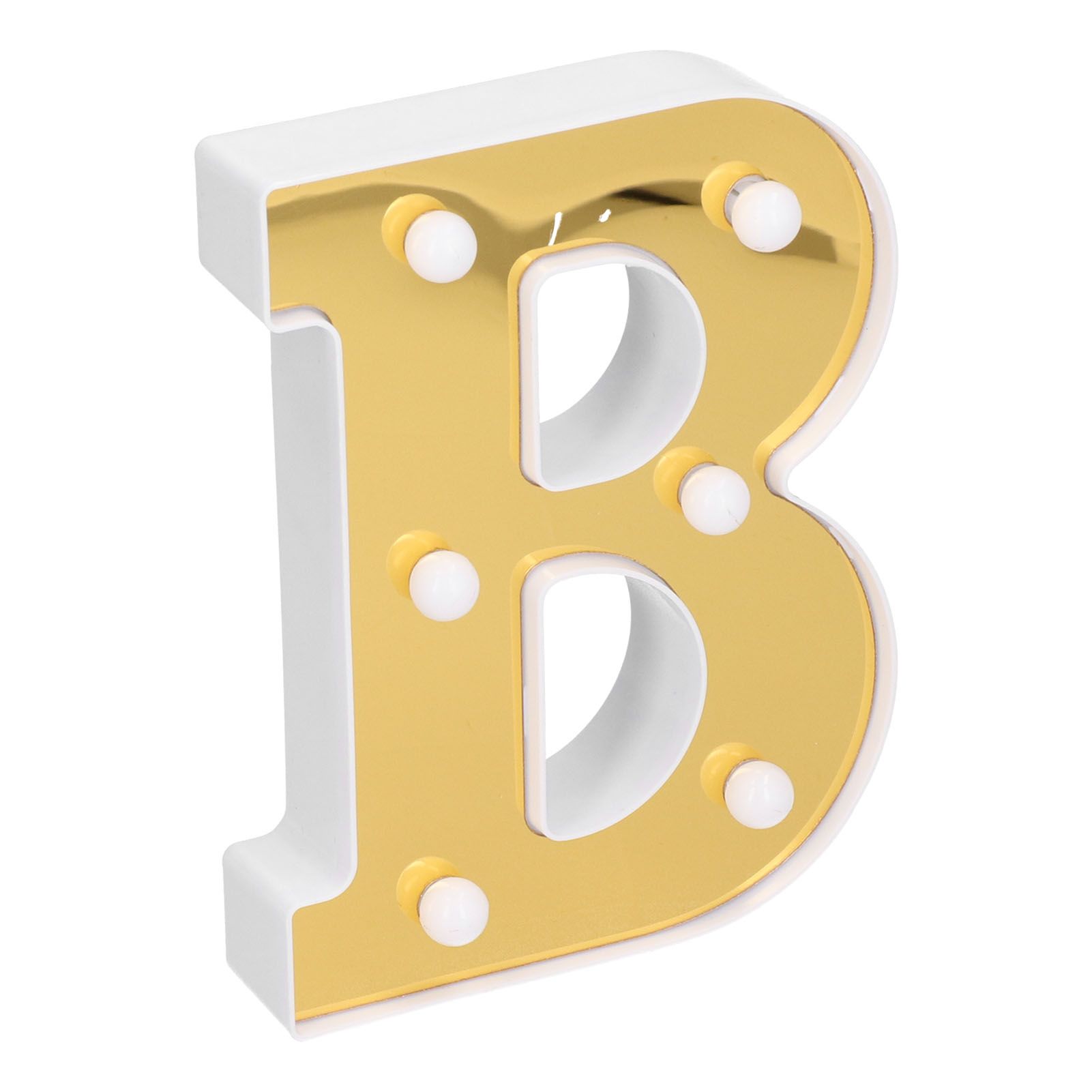 Gold BShaped Sign Lamp Innovative English Alphabet Light for Home Bar Club view 4