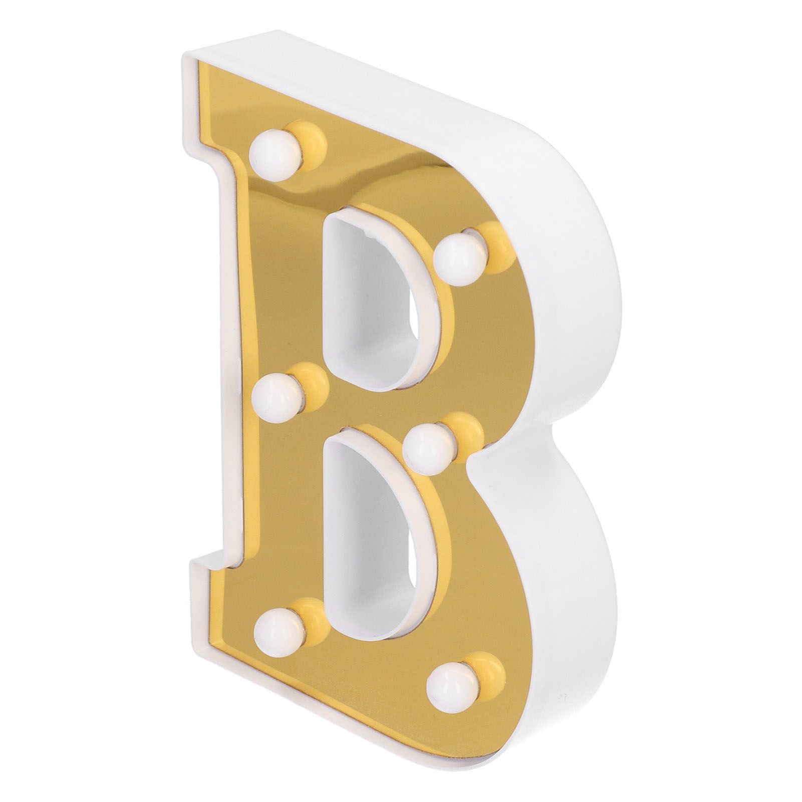 Gold BShaped Sign Lamp Innovative English Alphabet Light for Home Bar Club view 5
