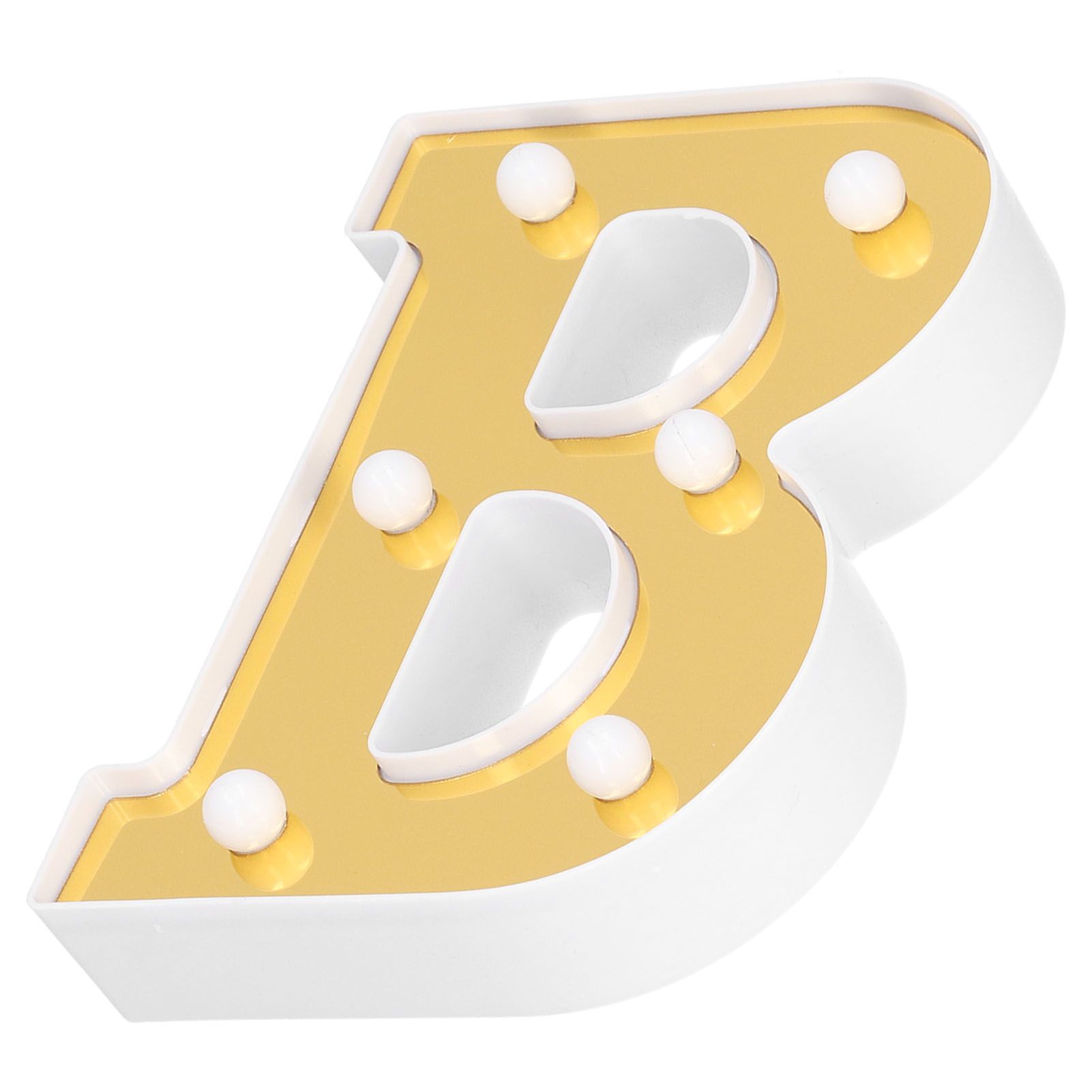 Gold BShaped Sign Lamp Innovative English Alphabet Light for Home Bar Club view 7