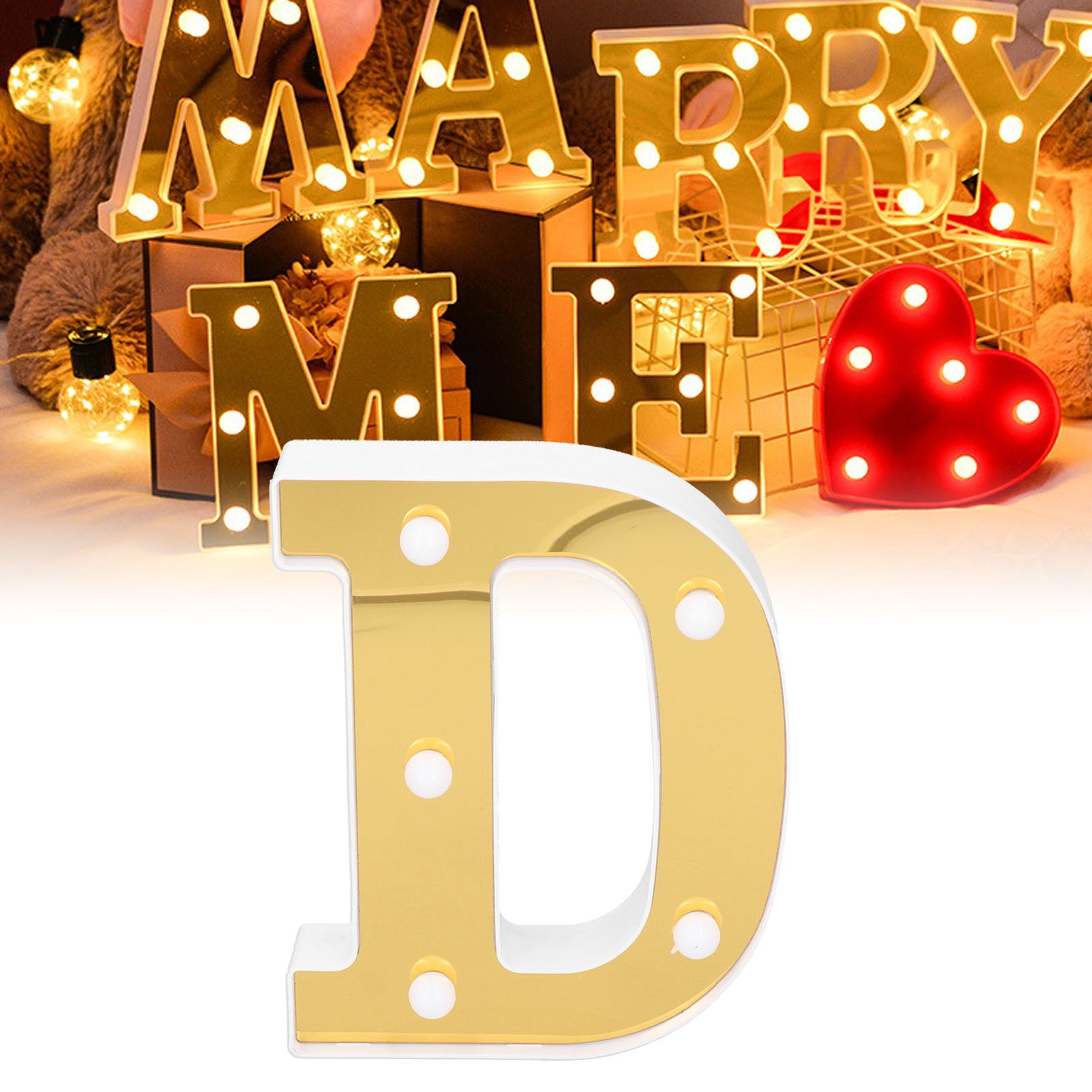 DShape Light Indoor English Alphabet Letter Lamp for Wedding Christmas view 11