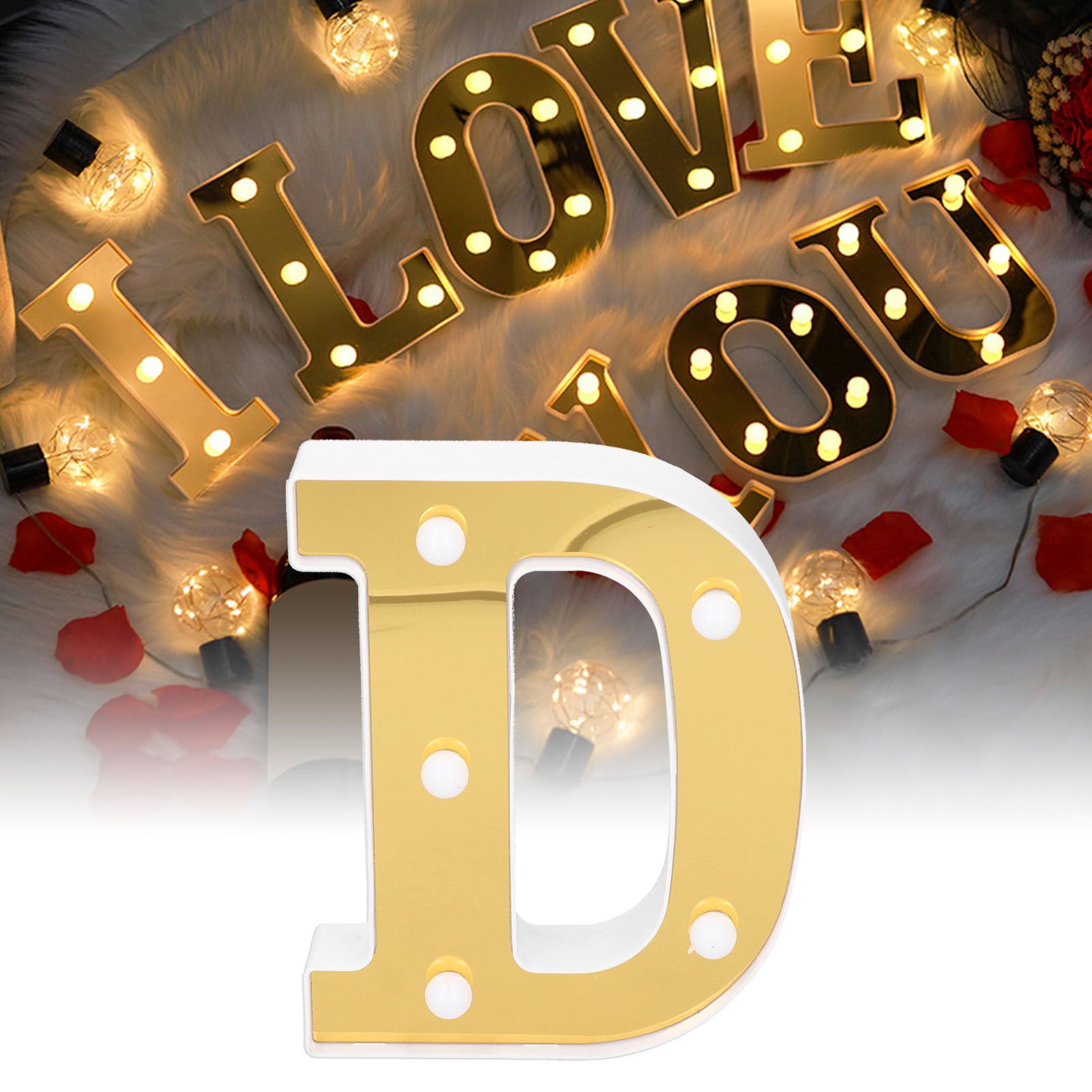 DShape Light Indoor English Alphabet Letter Lamp for Wedding Christmas view 12