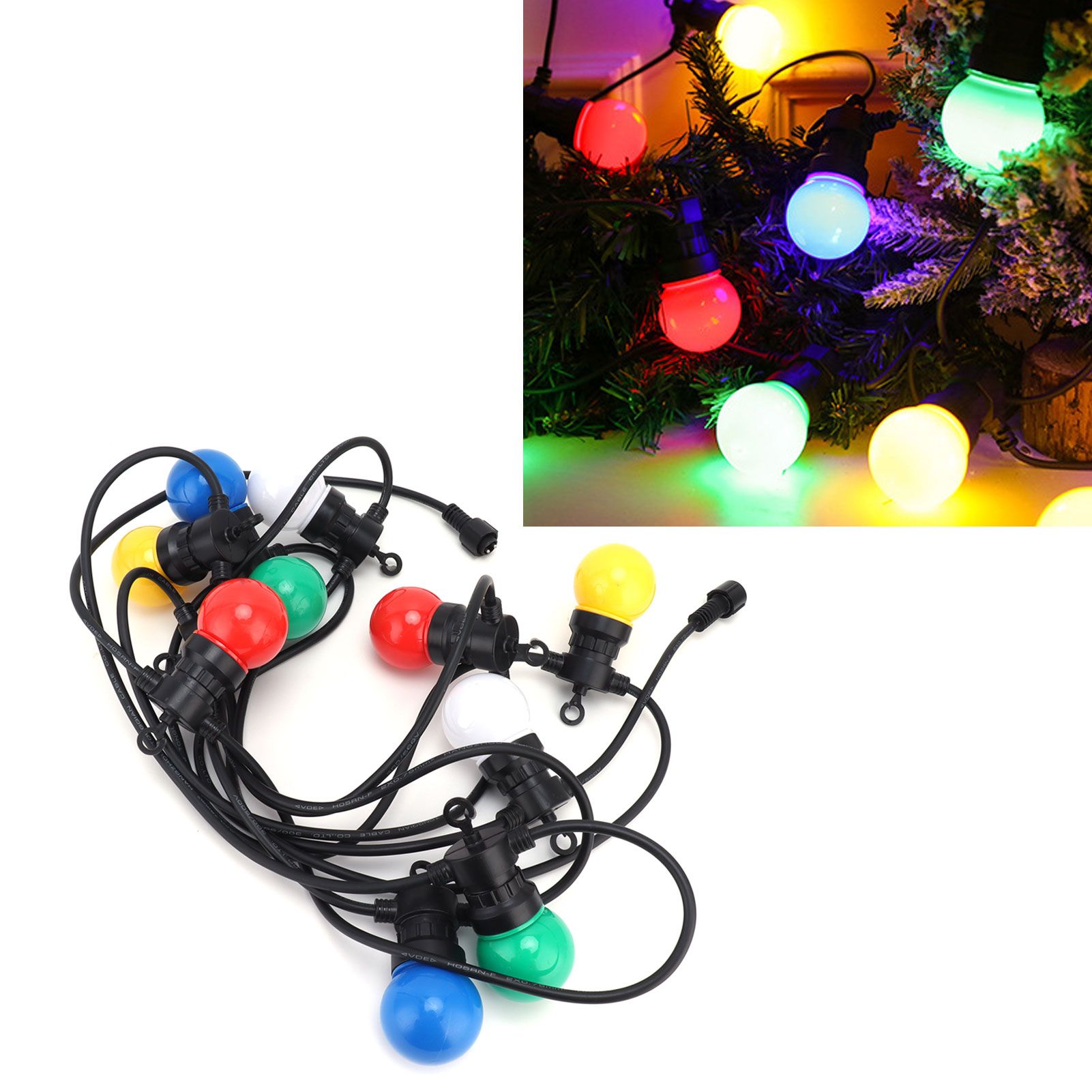 G50 Bulb String Light 5M 10LED Colorful Hanging RGB Globe Lights for Outdoor view 11