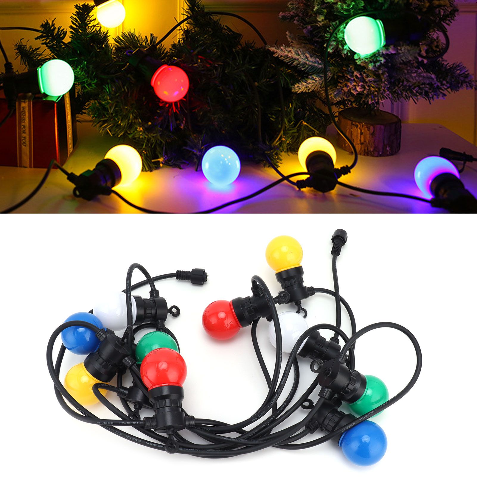 G50 Bulb String Light 5M 10LED Colorful Hanging RGB Globe Lights for Outdoor view 12