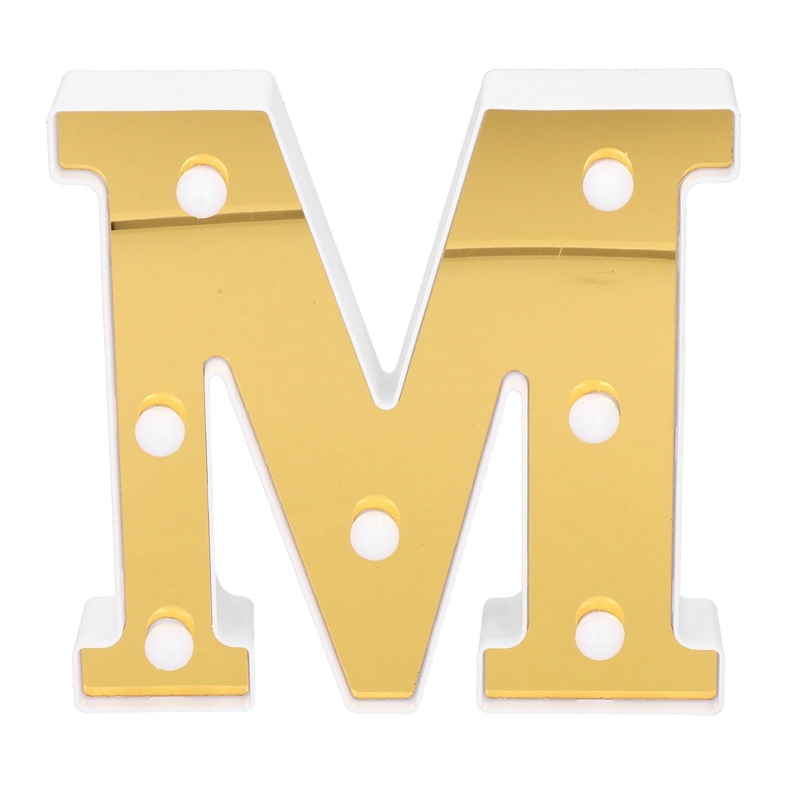 LED Decorative Lamp Gold MShape English Alphabet Light Home Indoor Lighting view 2