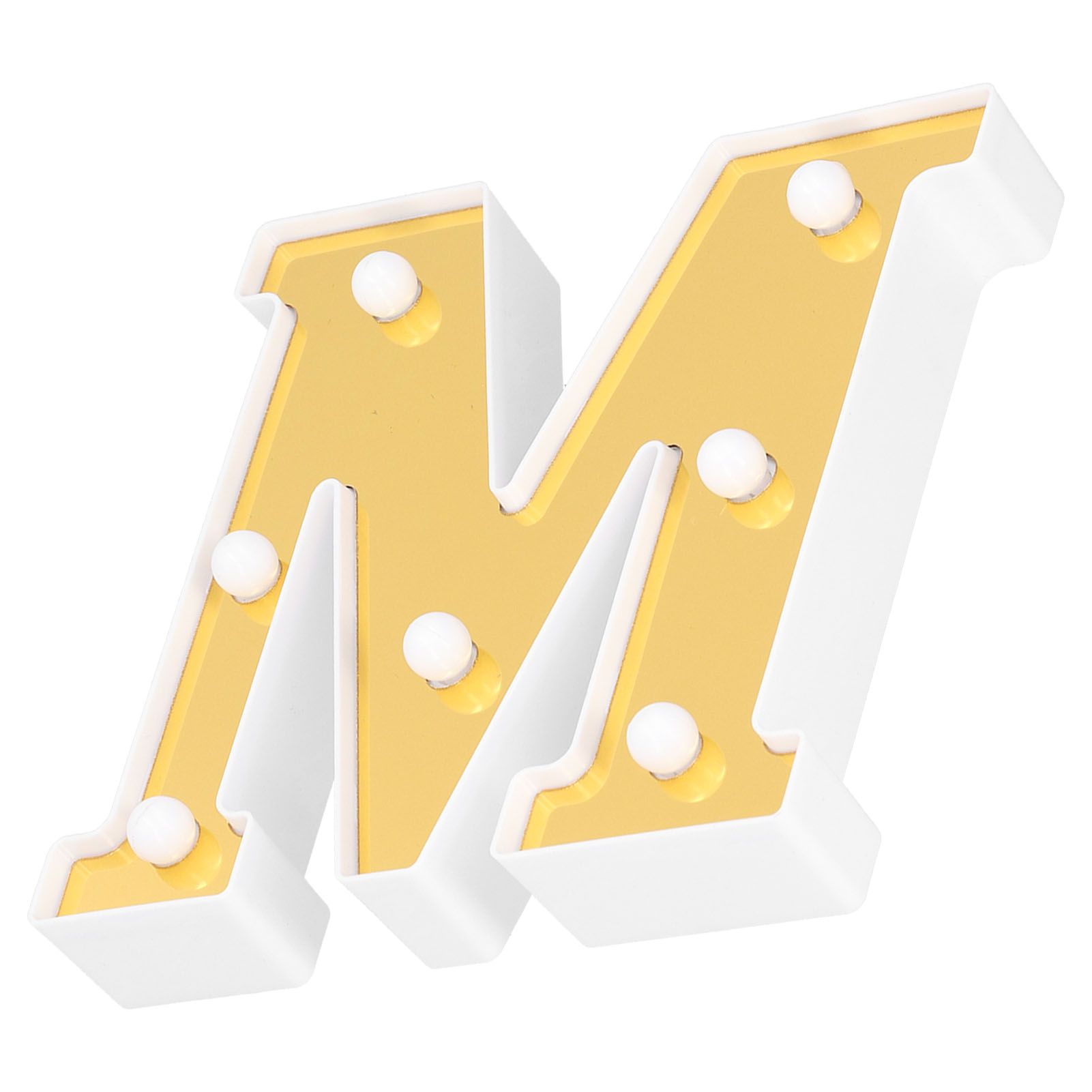LED Decorative Lamp Gold MShape English Alphabet Light Home Indoor Lighting view 3