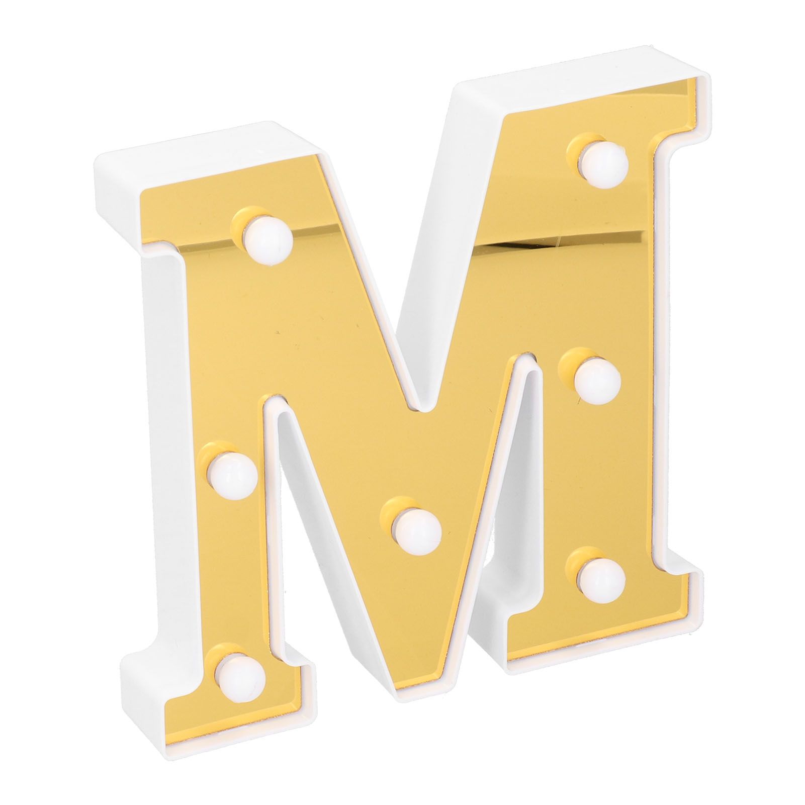 LED Decorative Lamp Gold MShape English Alphabet Light Home Indoor Lighting view 4