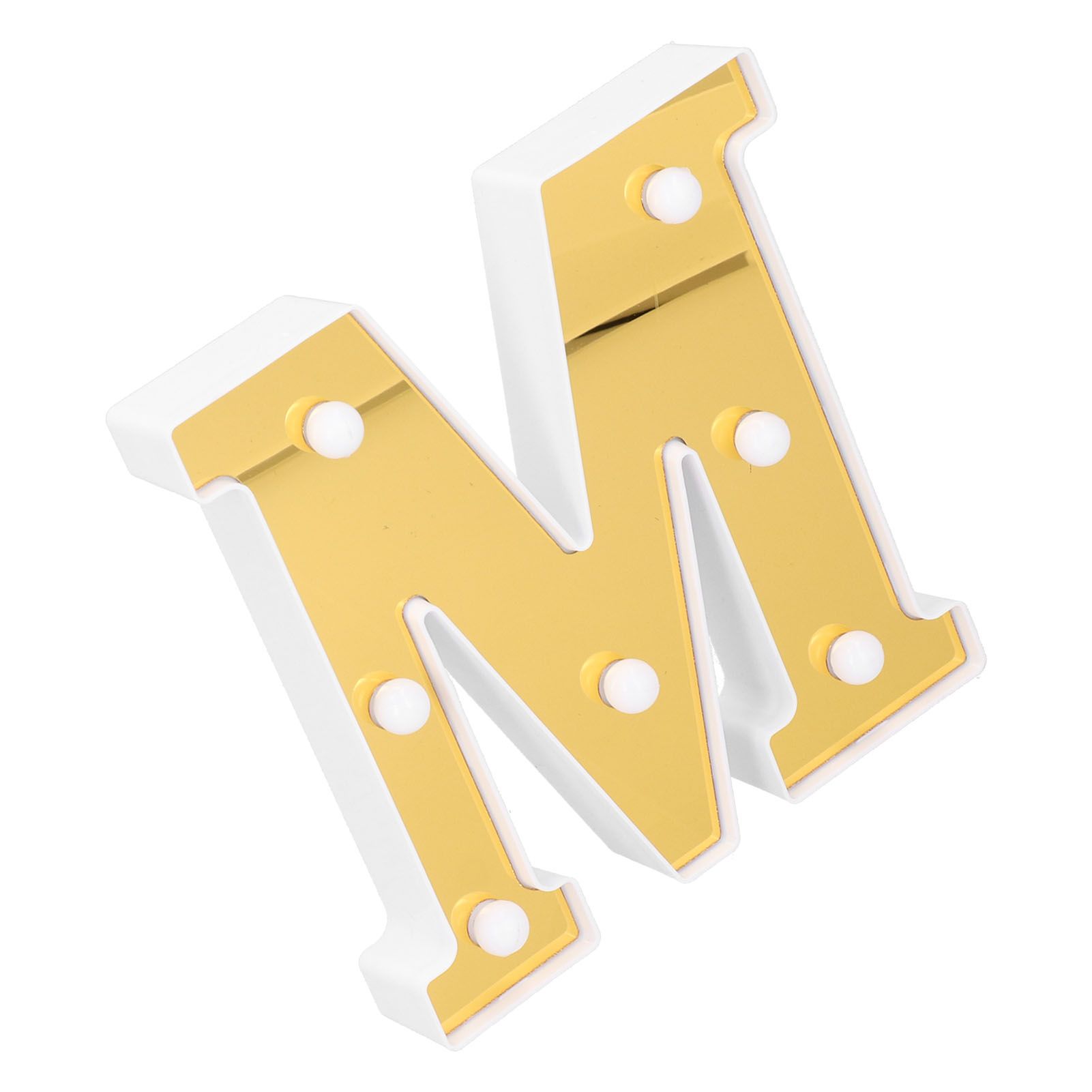 LED Decorative Lamp Gold MShape English Alphabet Light Home Indoor Lighting view 5