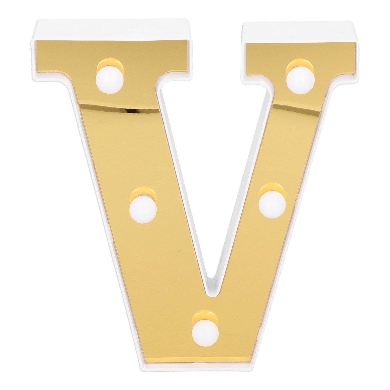 Gold LED Alphabet Lamp VShape Marriage Proposal Festival Party Decoration view 2