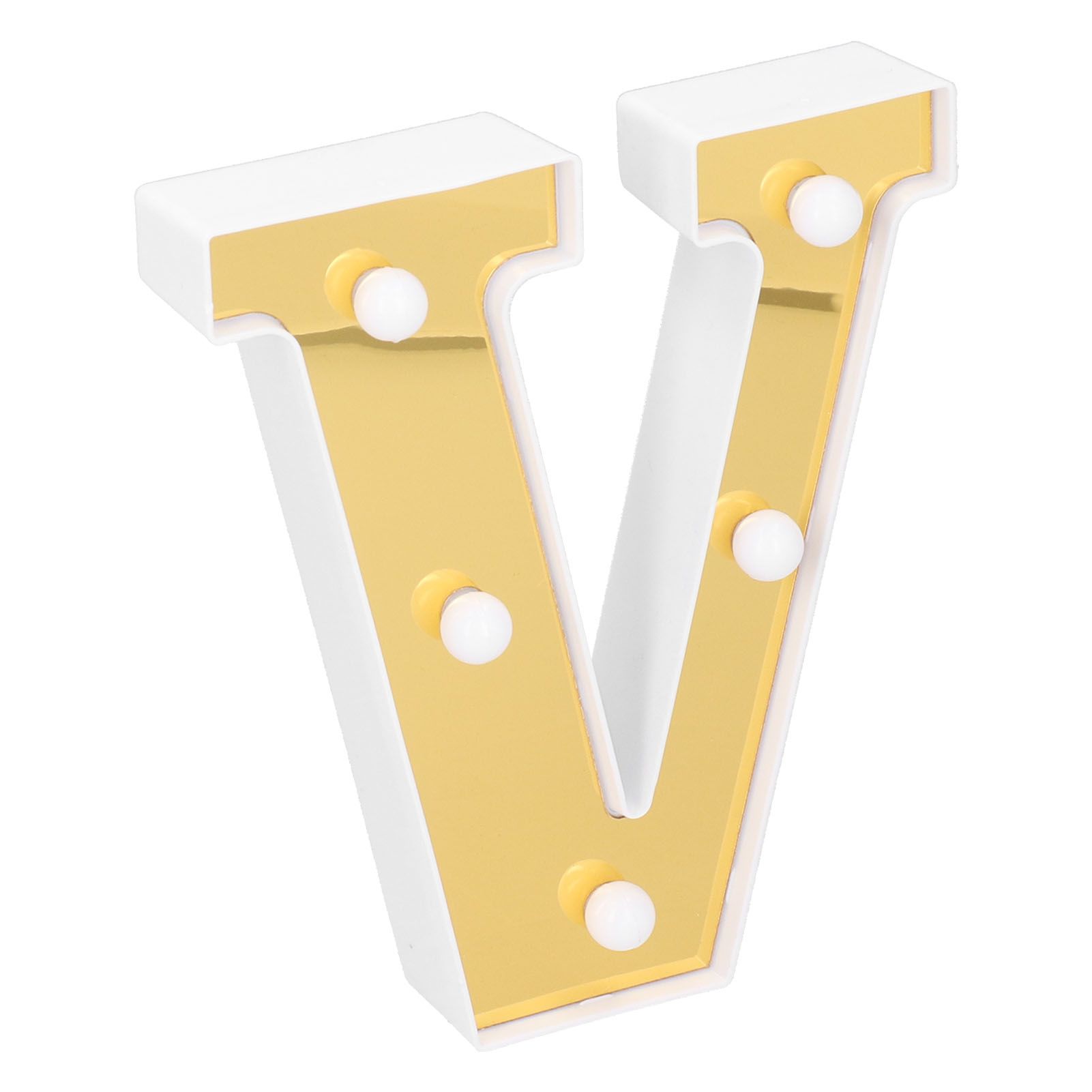 Gold LED Alphabet Lamp VShape Marriage Proposal Festival Party Decoration view 4