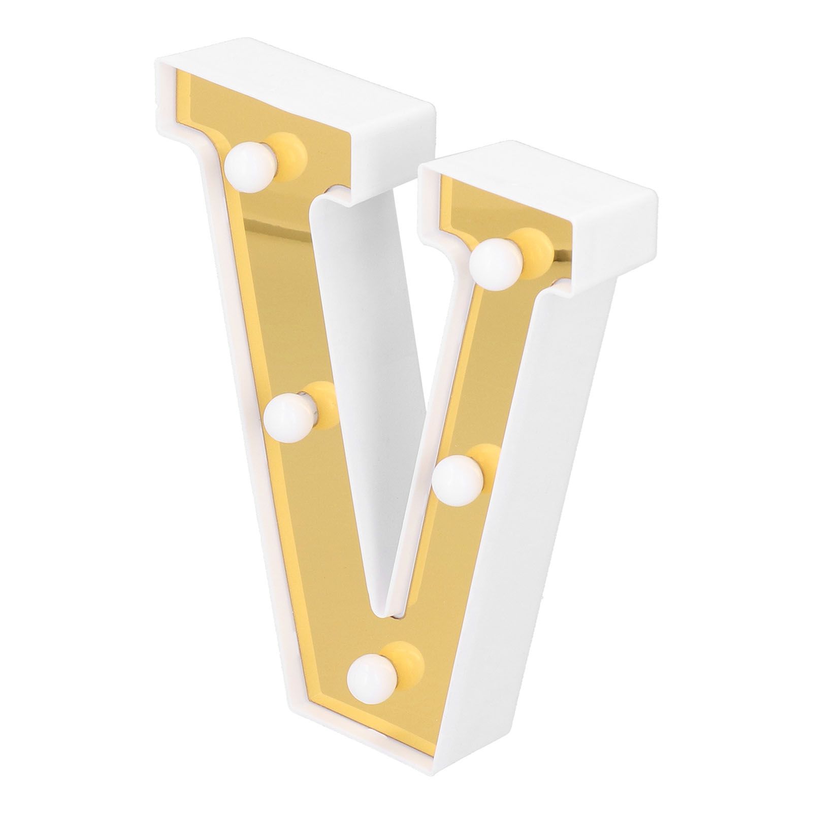Gold LED Alphabet Lamp VShape Marriage Proposal Festival Party Decoration view 6