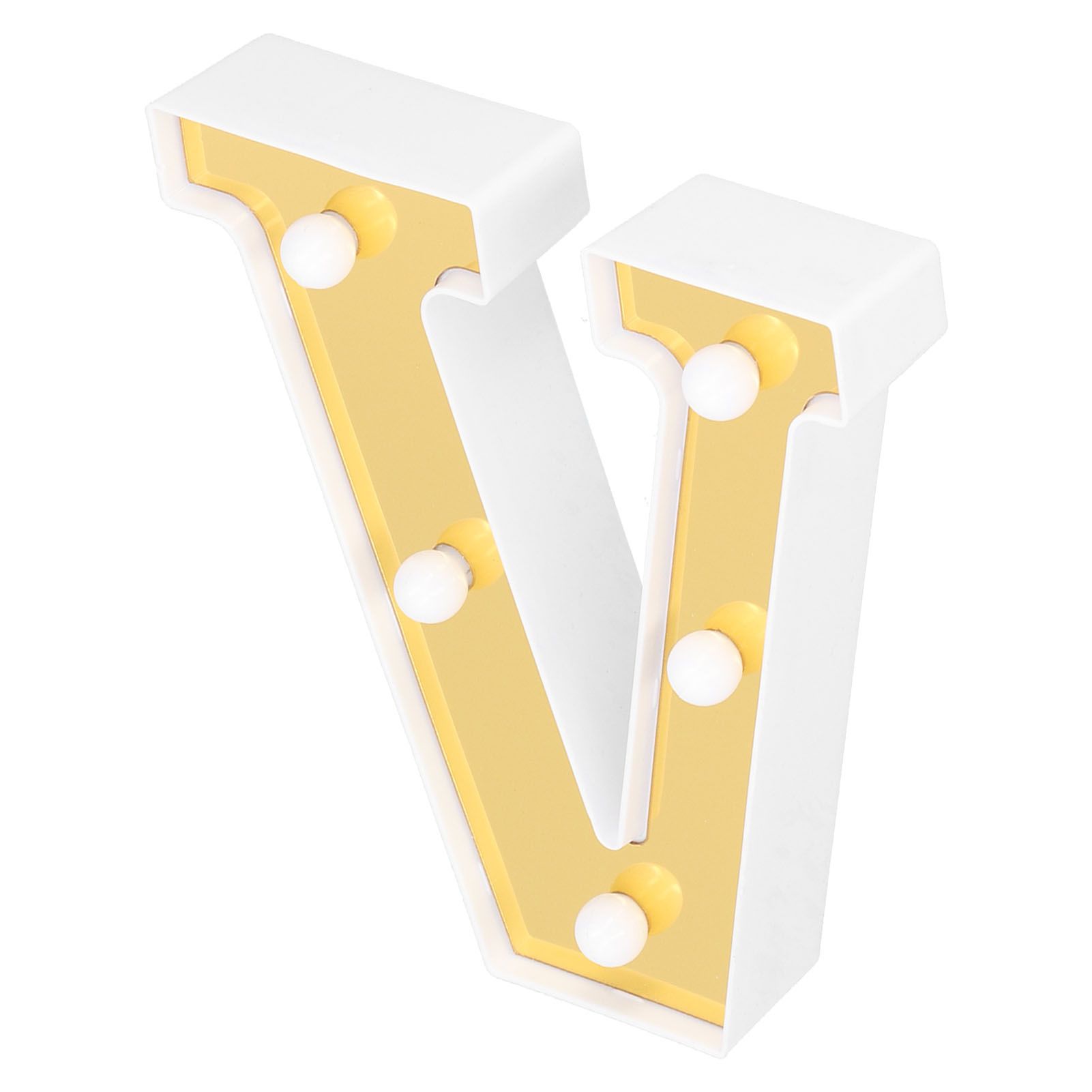Gold LED Alphabet Lamp VShape Marriage Proposal Festival Party Decoration view 9