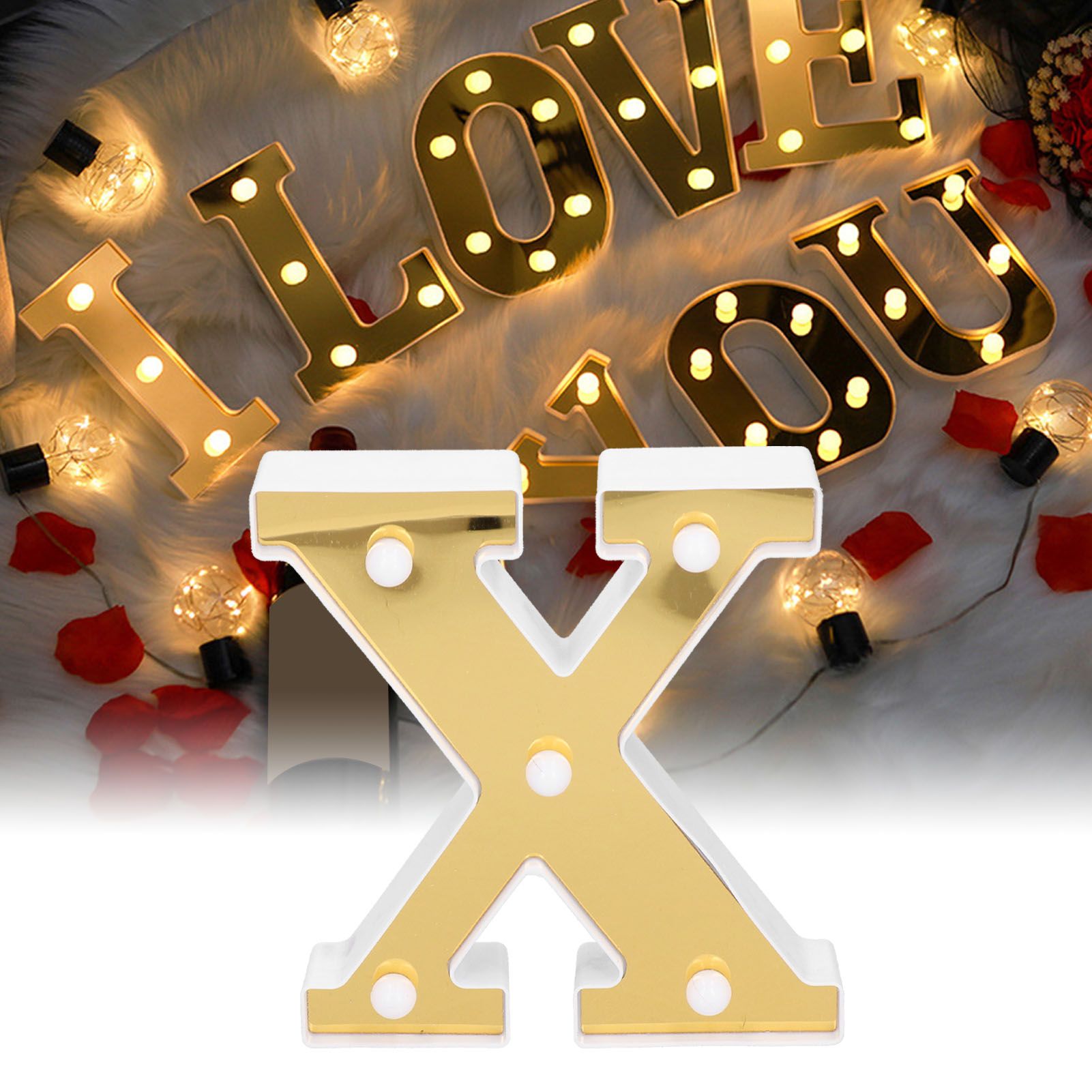 XShaped Lamp Unique English Alphabet Light Sign for Home Bar Cafe Decoration view 11