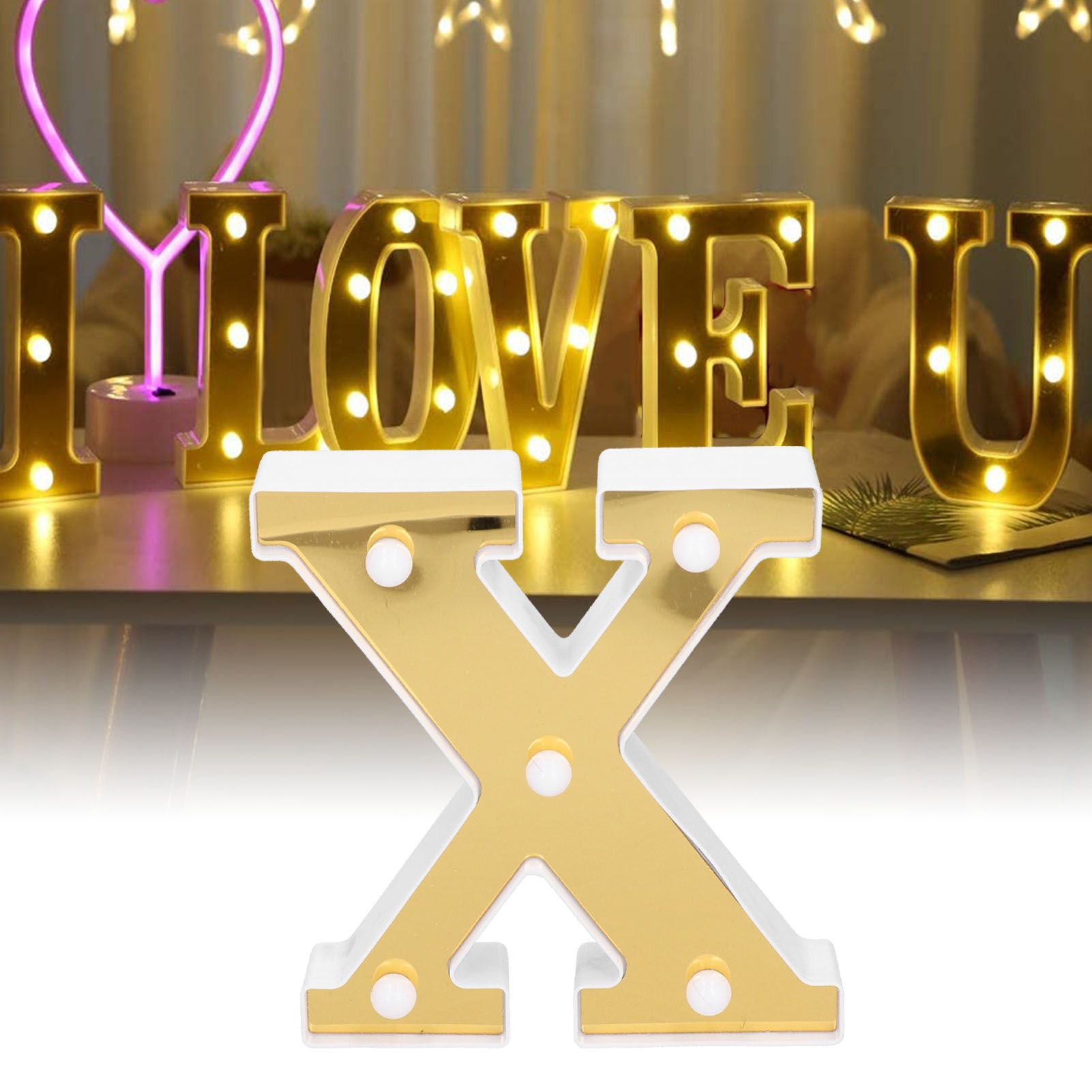 XShaped Lamp Unique English Alphabet Light Sign for Home Bar Cafe Decoration view 12