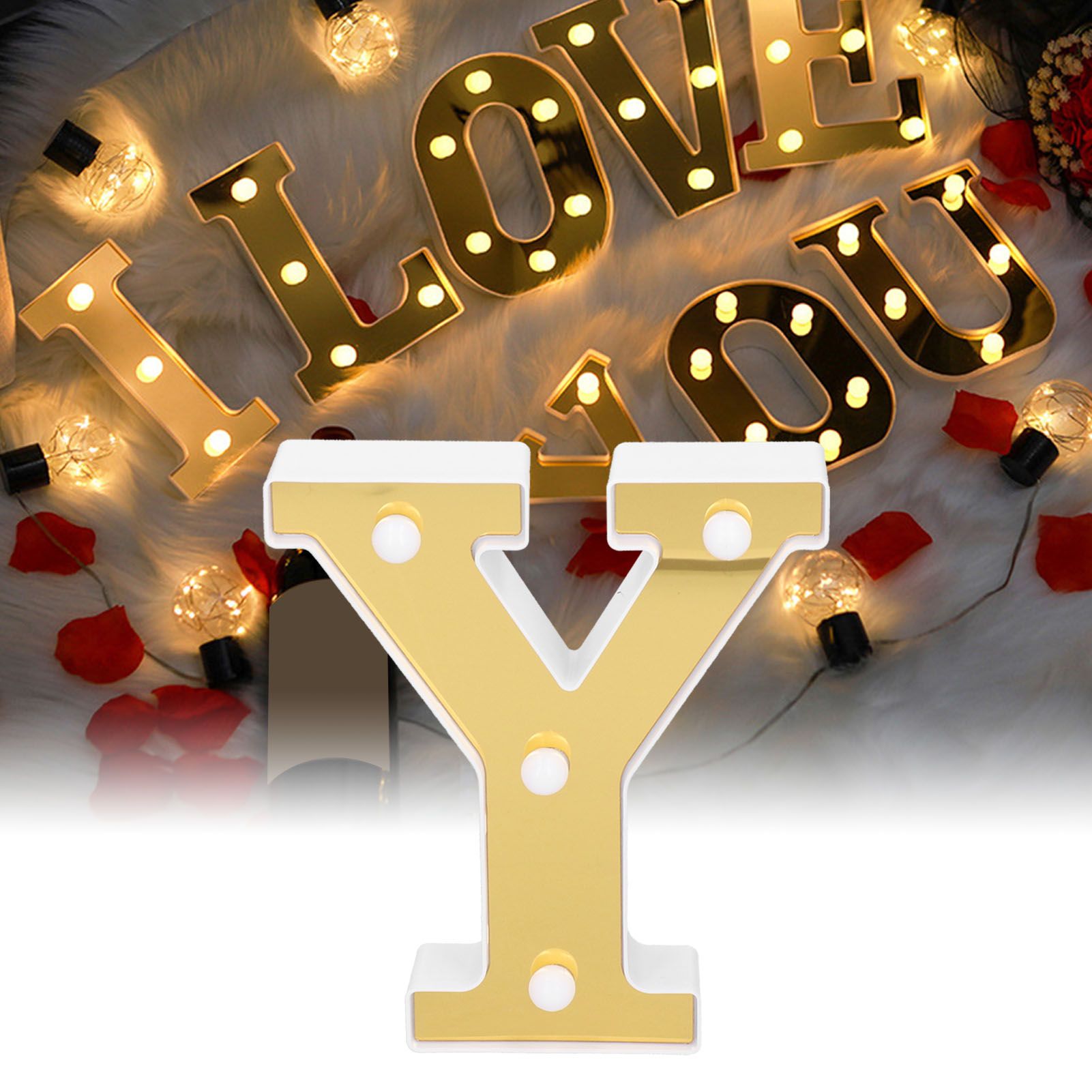 Gold YShape Alphabet Lamp Indoor Wedding Proposal Birthday Party Arrangement view 11