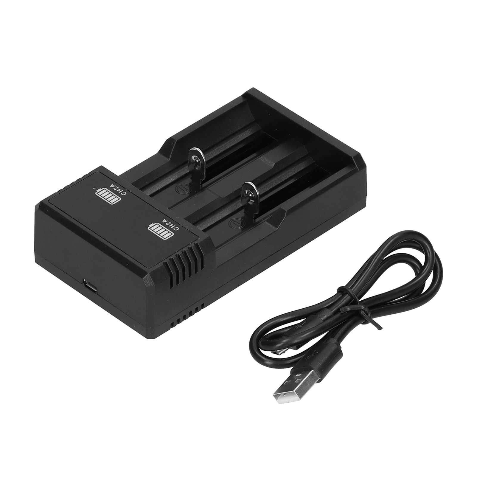 Universal Battery Charger 2 Bay USB Rapid Charge with Indicator Light for — image 1