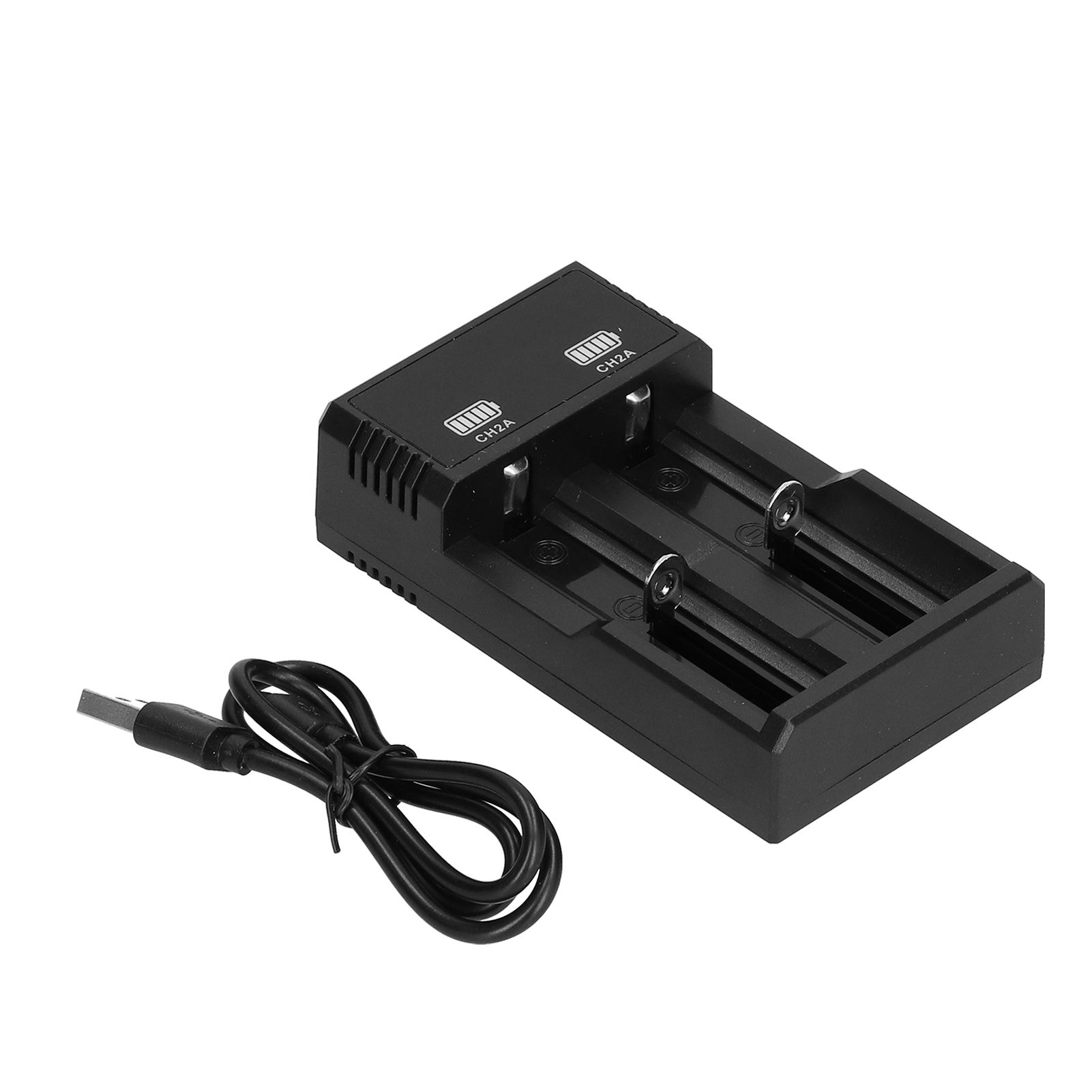 Universal Battery Charger 2 Bay USB Rapid Charge with Indicator Light for view 2