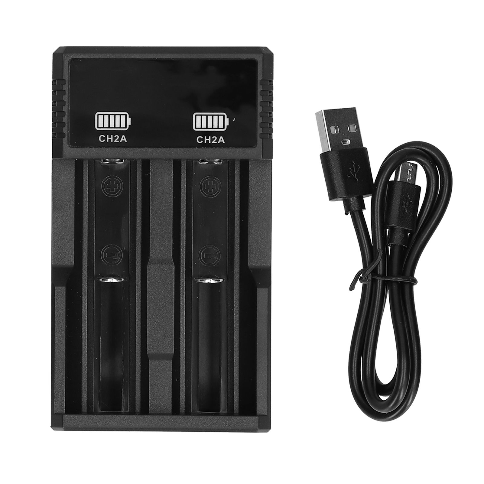 Universal Battery Charger 2 Bay USB Rapid Charge with Indicator Light for view 3