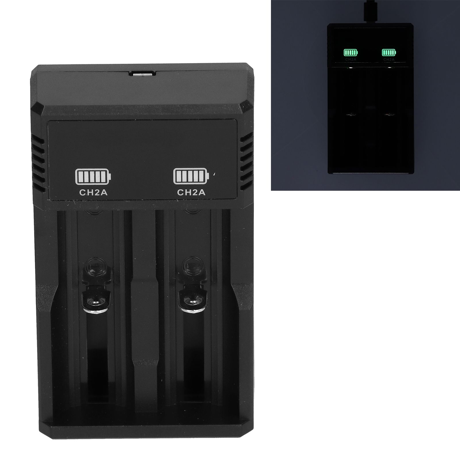 Universal Battery Charger 2 Bay USB Rapid Charge with Indicator Light for view 10