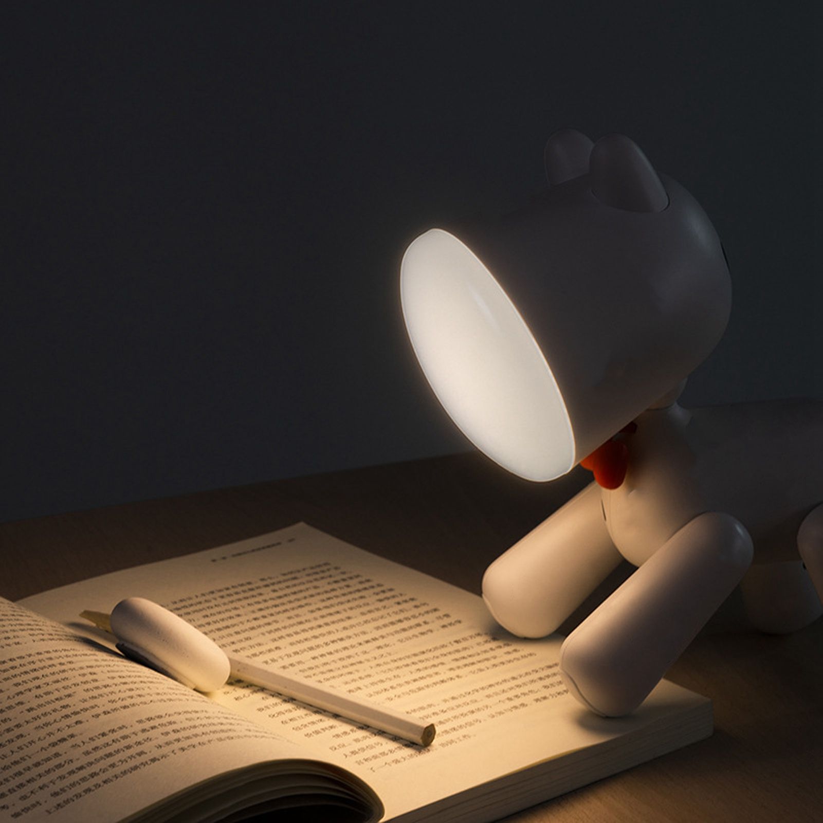 Night Light LED Children's Eye Care Puppy Shape USB Cartoon Table Lamp Gift view 12
