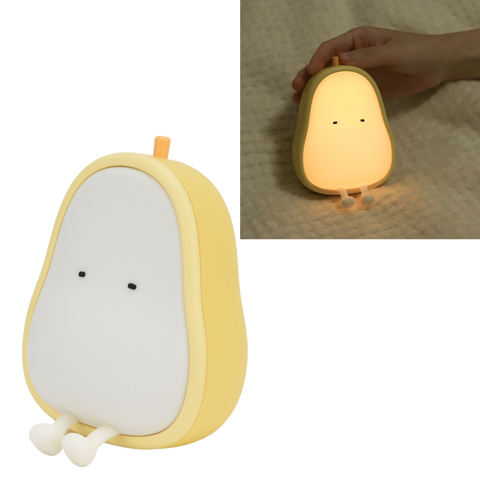 LED Night Light Cartoon Pear Shaped Nightlights Silicone Night Lamp Bedroom view 11