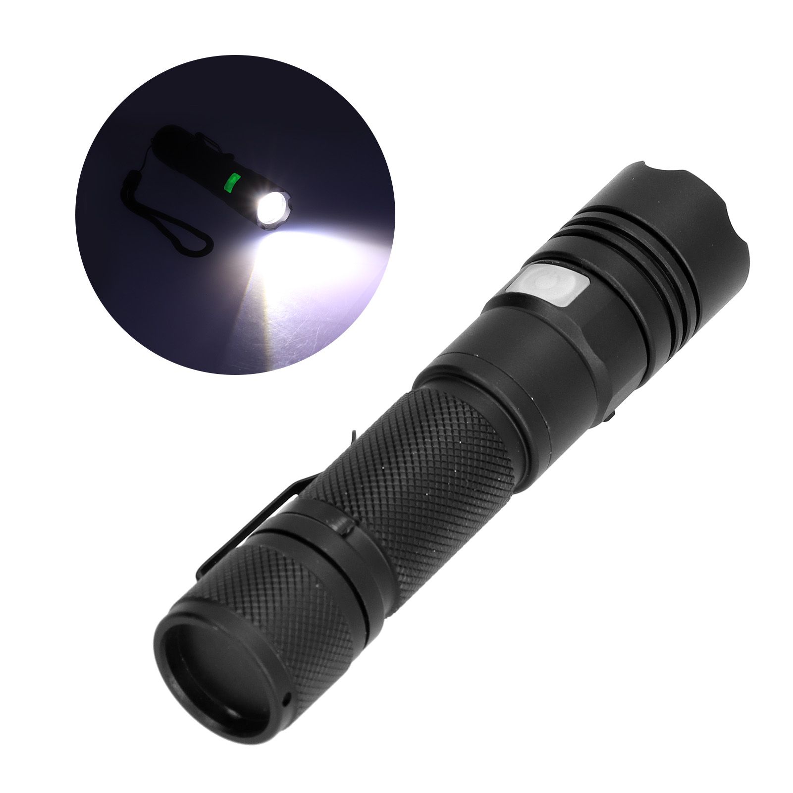 P50 LED Flashlight High Brightness LED Outdoor USB Rechargeable Aluminum Alloy view 9