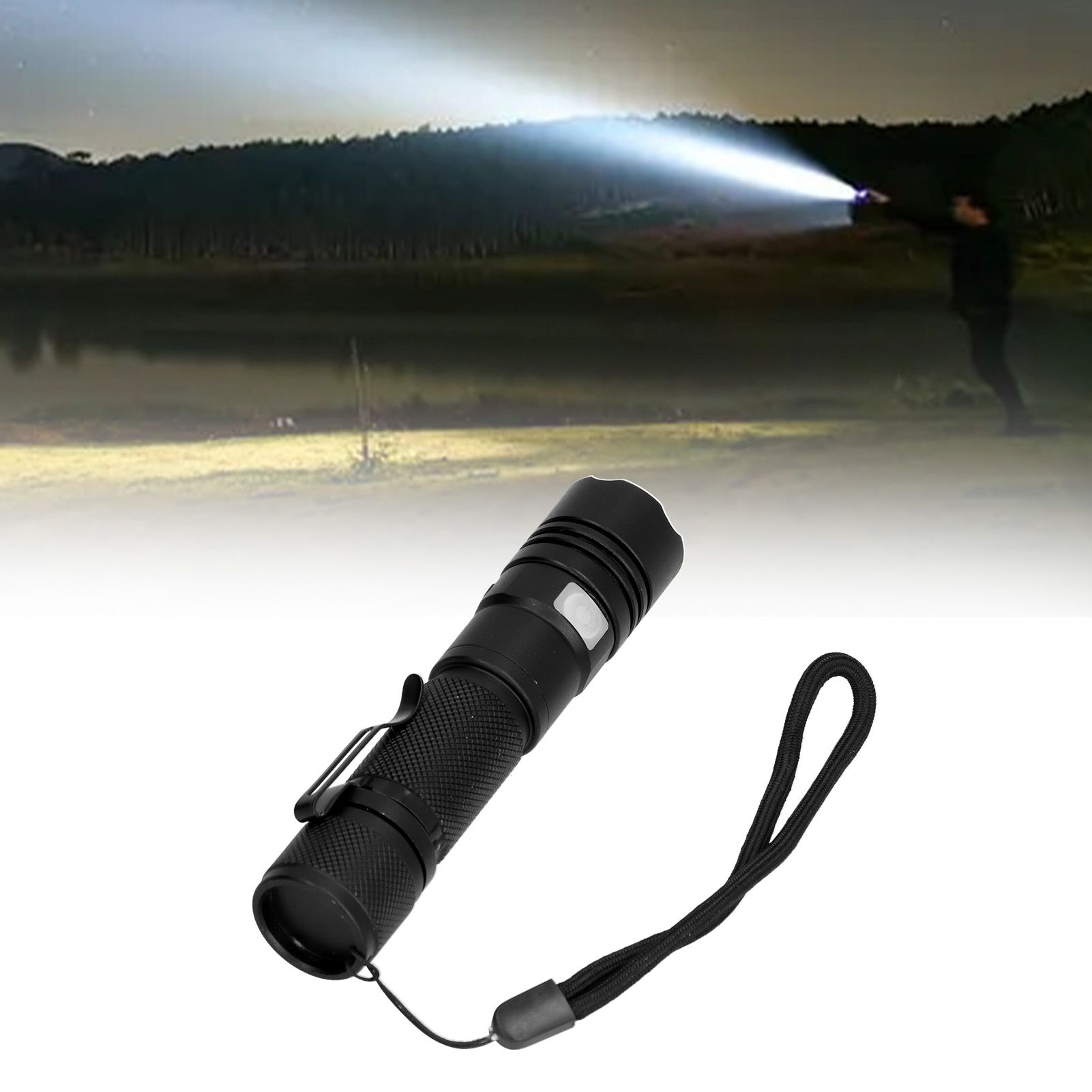 P50 LED Flashlight High Brightness LED Outdoor USB Rechargeable Aluminum Alloy view 12