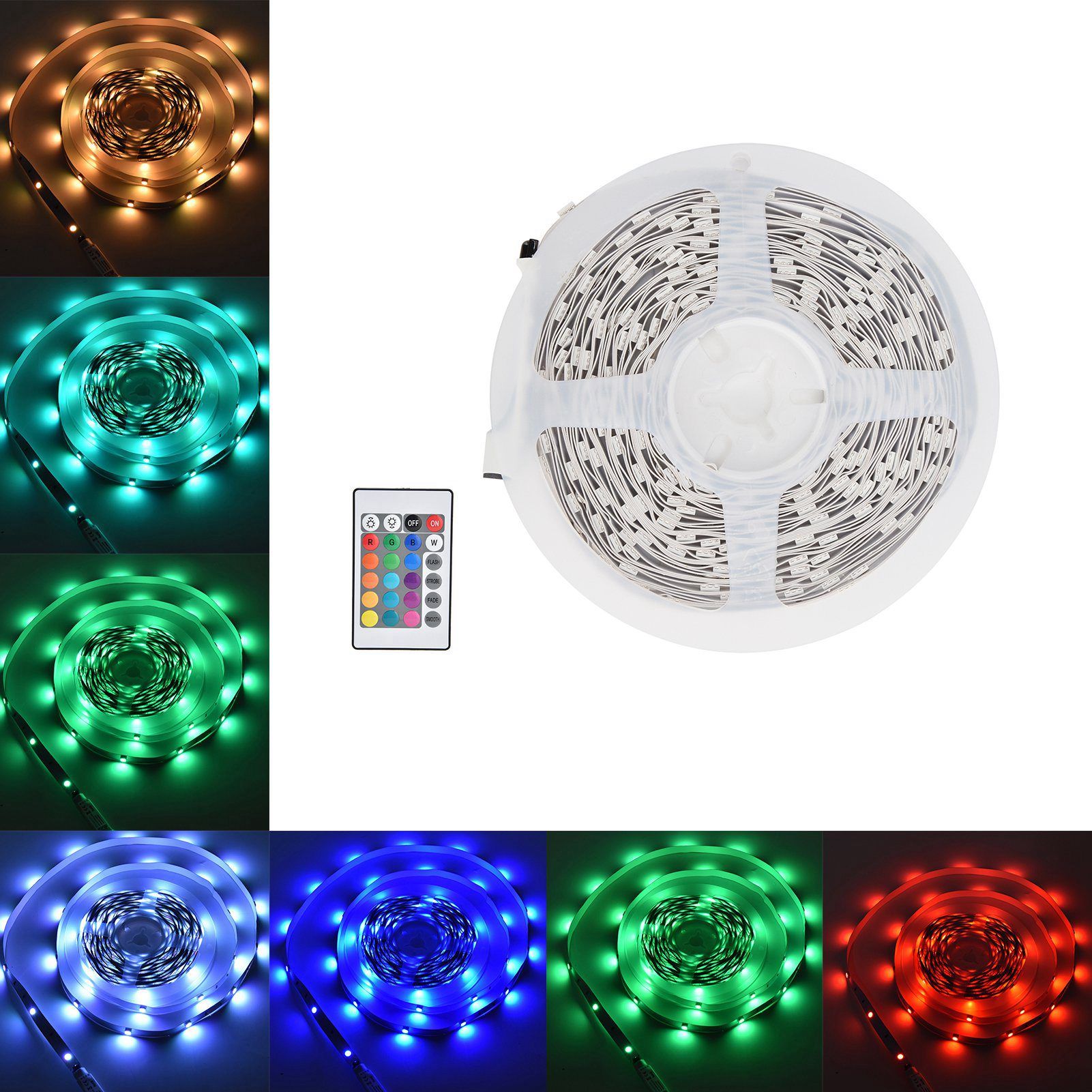 10m LEDstrip Light Set RGB Music Bluetooth APP 24-Key Control Intelligent Tape view 10