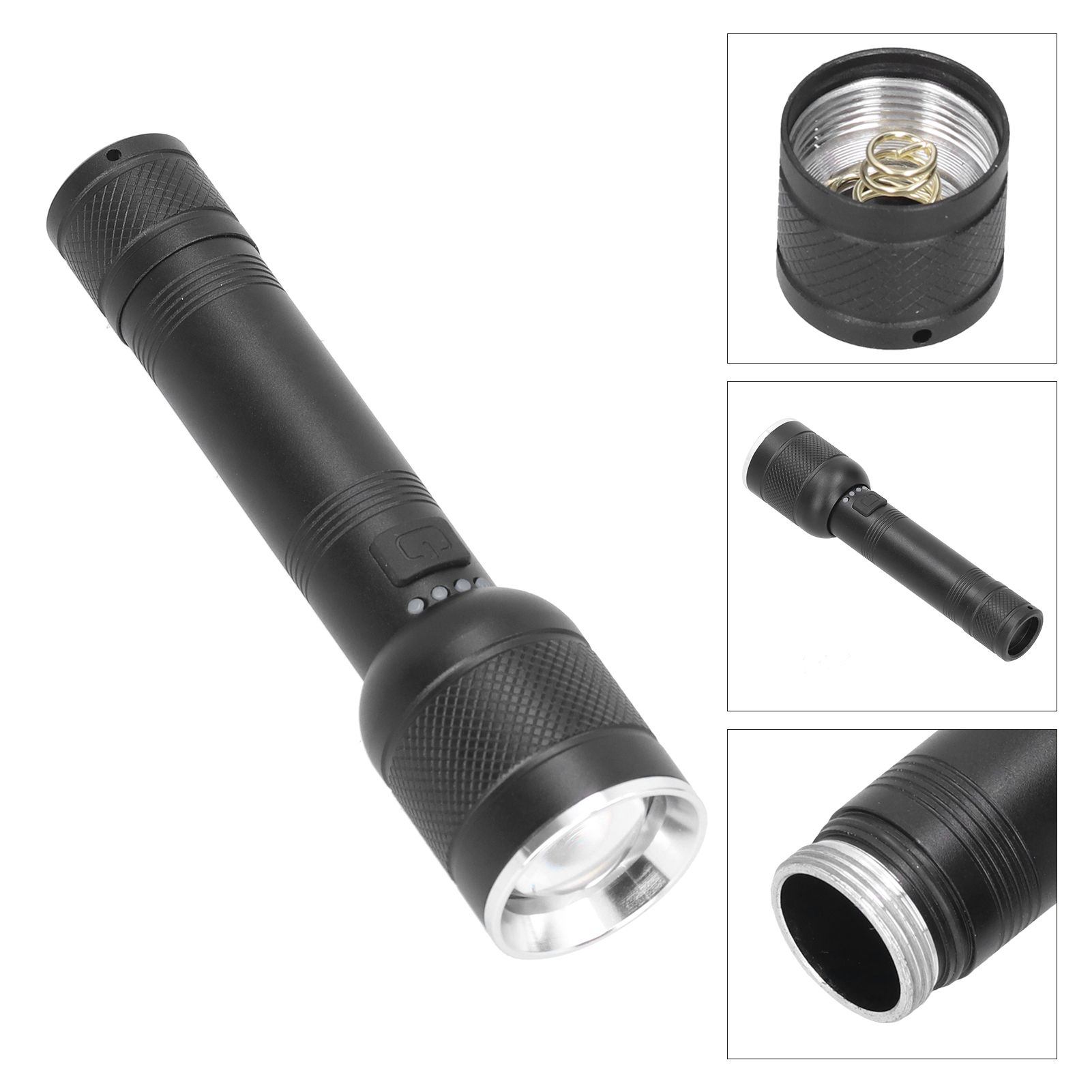 P50 Bright Flashlight LED 4‑Gear USB Rechargeable Retractable Zoom Durable view 8