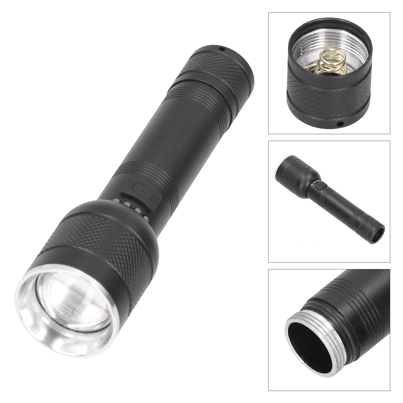 P50 Bright Flashlight LED 4‑Gear USB Rechargeable Retractable Zoom Durable view 9
