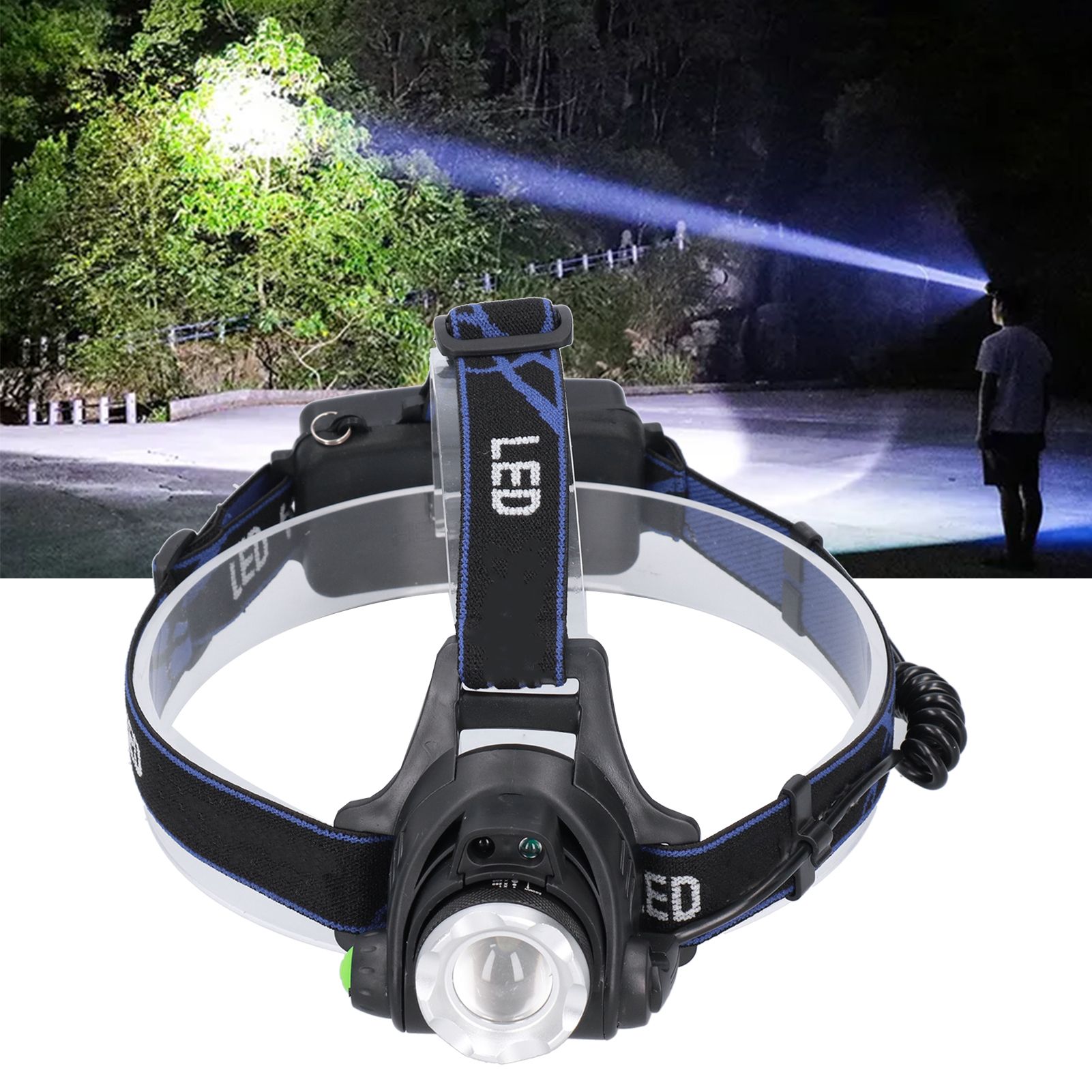 LED Headlamp Scalable Focusing Induction Headlight for Camping Fishing Night view 12