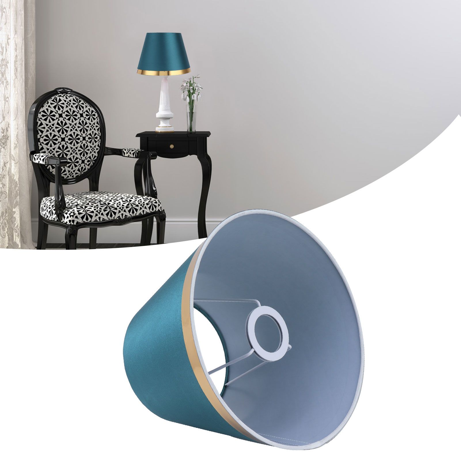 Fabric Lamp Shade European Style Modern Lampshade for E27 Table Lamp Floor view 12