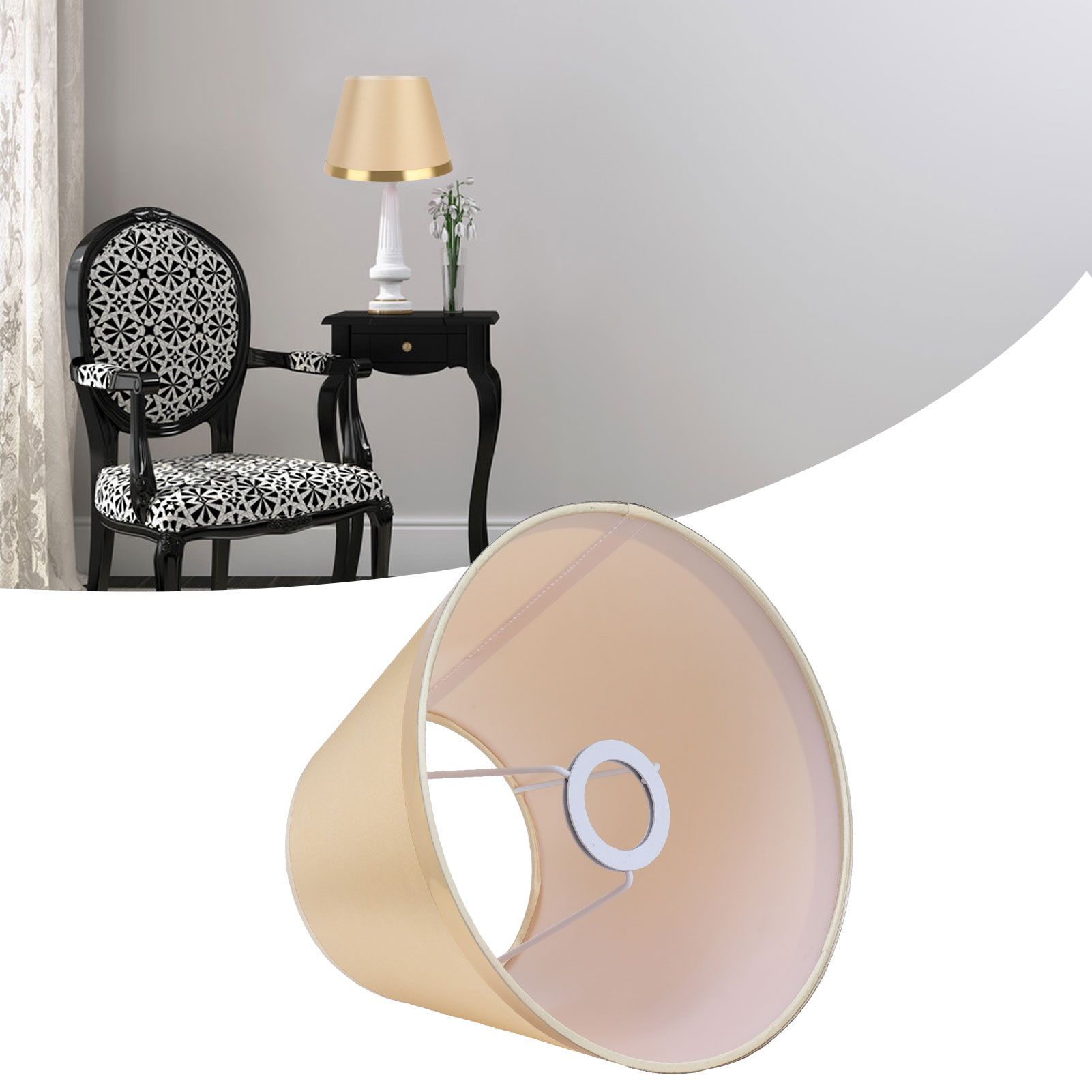 Fabric Lamp Shade European Style Modern Lampshade for E27 Table Lamp Floor view 12