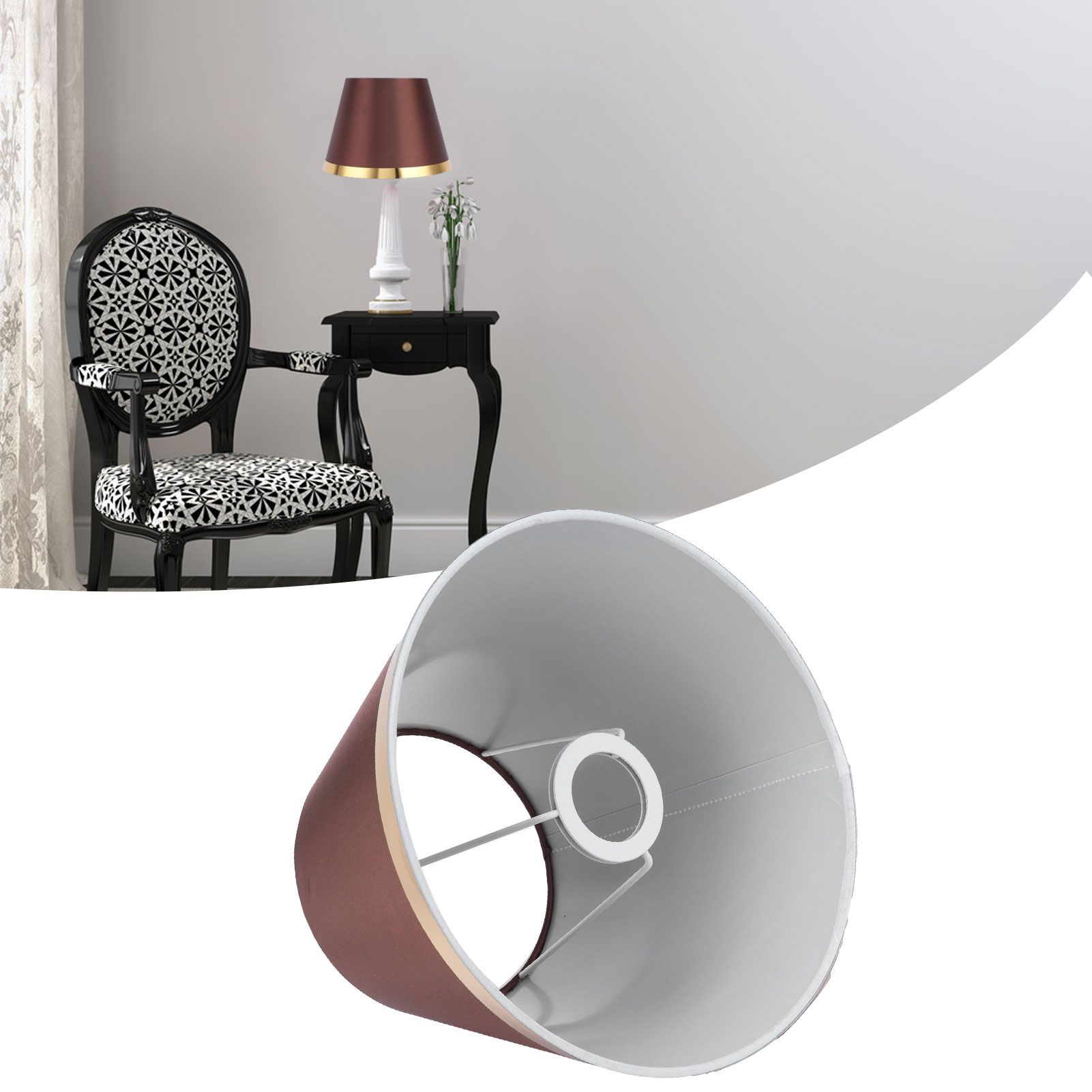 Fabric Lamp Shade European Style Modern Lampshade for E27 Table Lamp Floor view 11