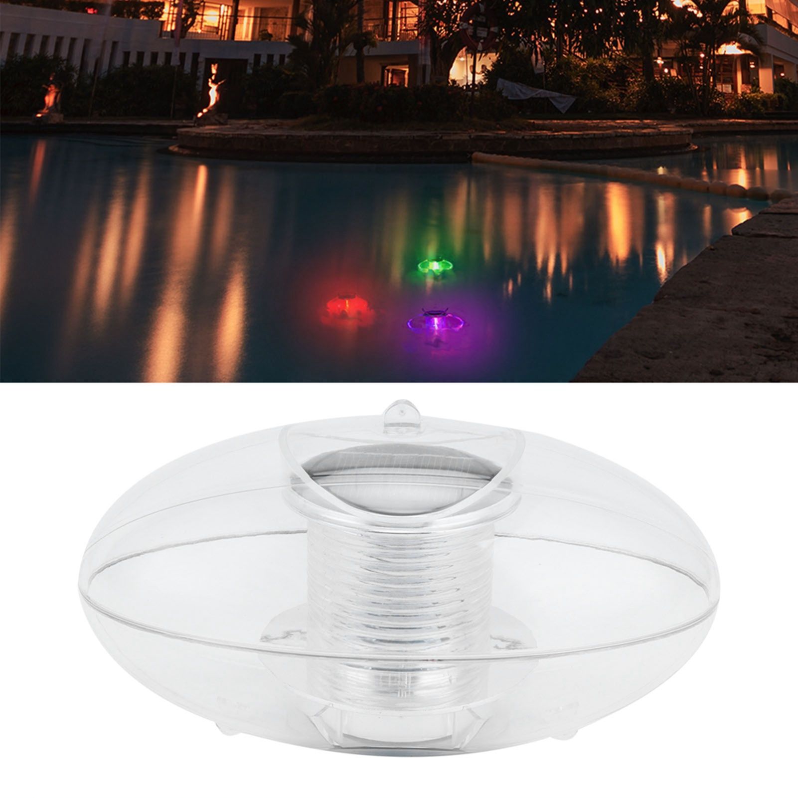 LED Water Float Light RGB Colorful Color Change IP67 Waterproof Solar Water view 12