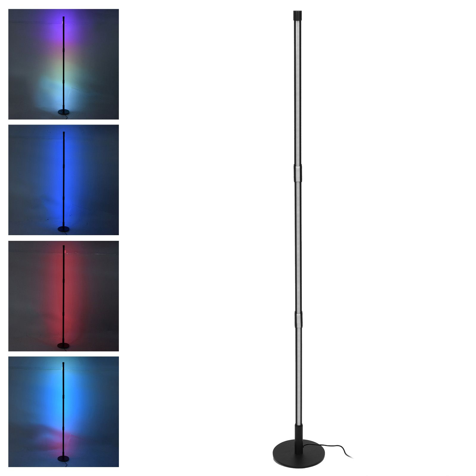 LED Corner Floor Lamp RGB Color Changing Ambient Light with Round Base view 8