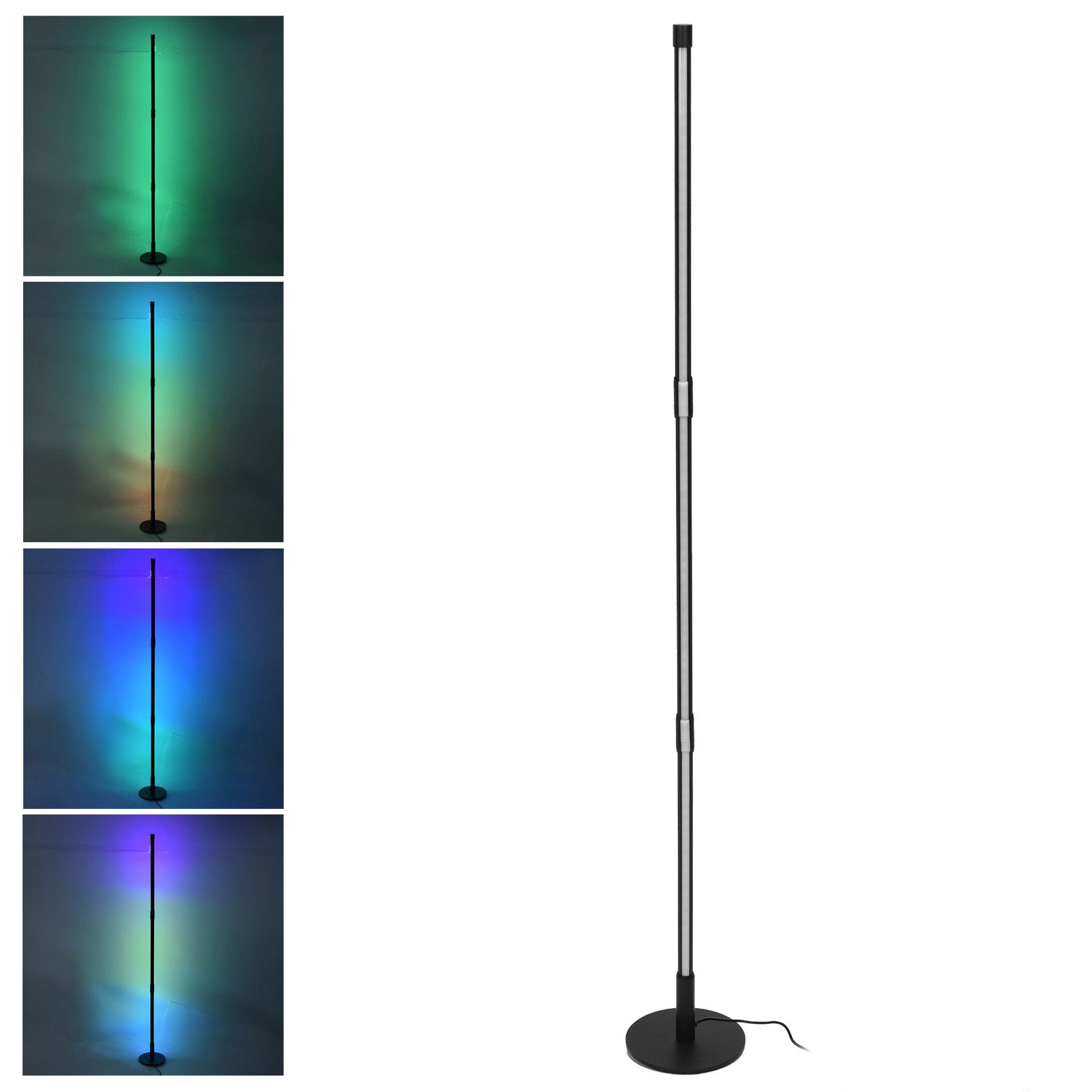 LED Corner Floor Lamp RGB Color Changing Ambient Light with Round Base view 9