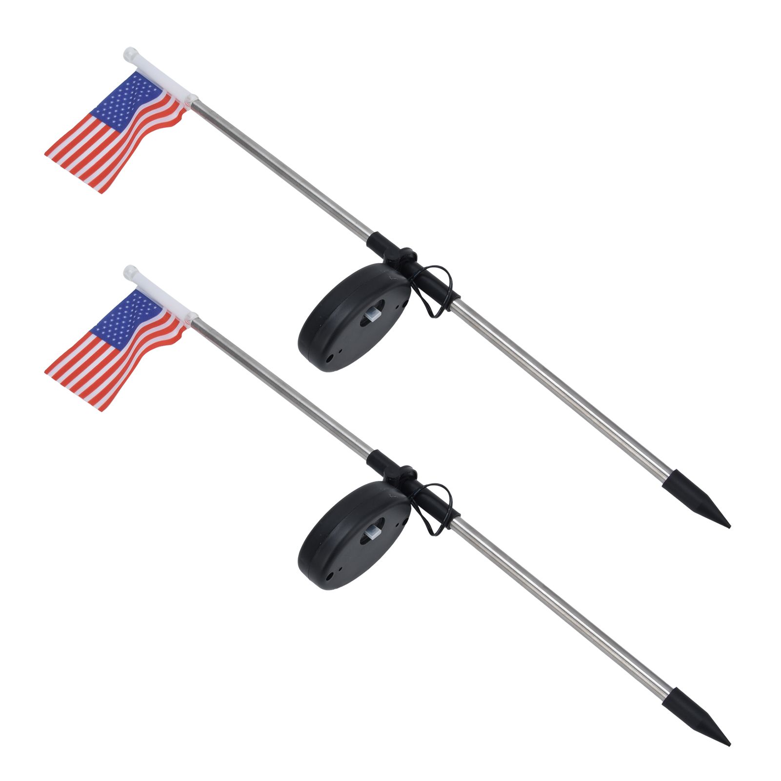 2PCS Solar Powered Garden Light US Flag Lawn Stake Lamp for Outdoor Landscape view 3